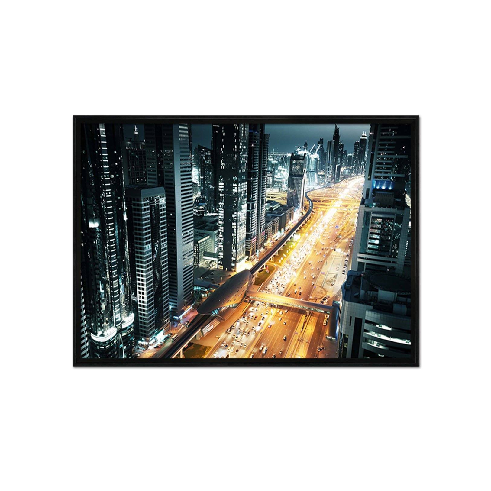 3D Night Sedan 051 Fake Framed Print Painting Wallpaper AJ Creativity Home