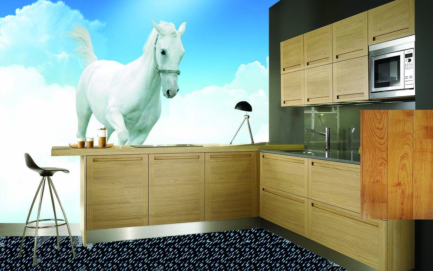 Running White Horse Wallpaper AJ Wallpaper