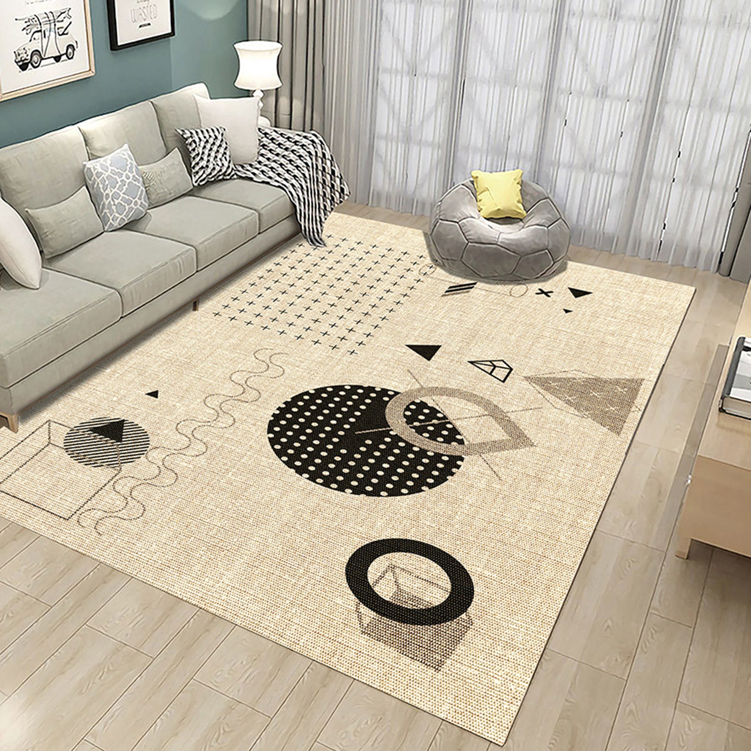 3D Black Geometry WG100 Non Slip Rug Mat Mat AJ Creativity Home