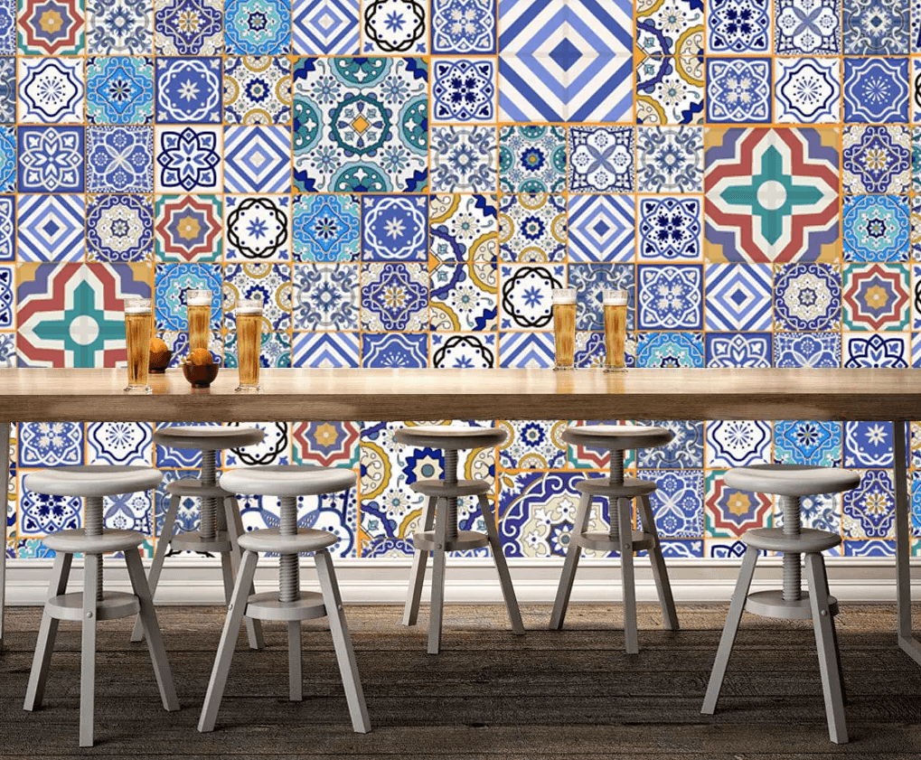 3D Mosaic Flower Pattern 377 Wallpaper AJ Wallpaper 2