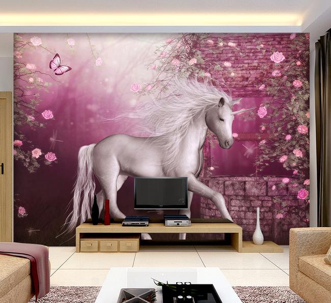 3D Horse Butterfly 447 Wall Murals Wallpaper AJ Wallpaper 2