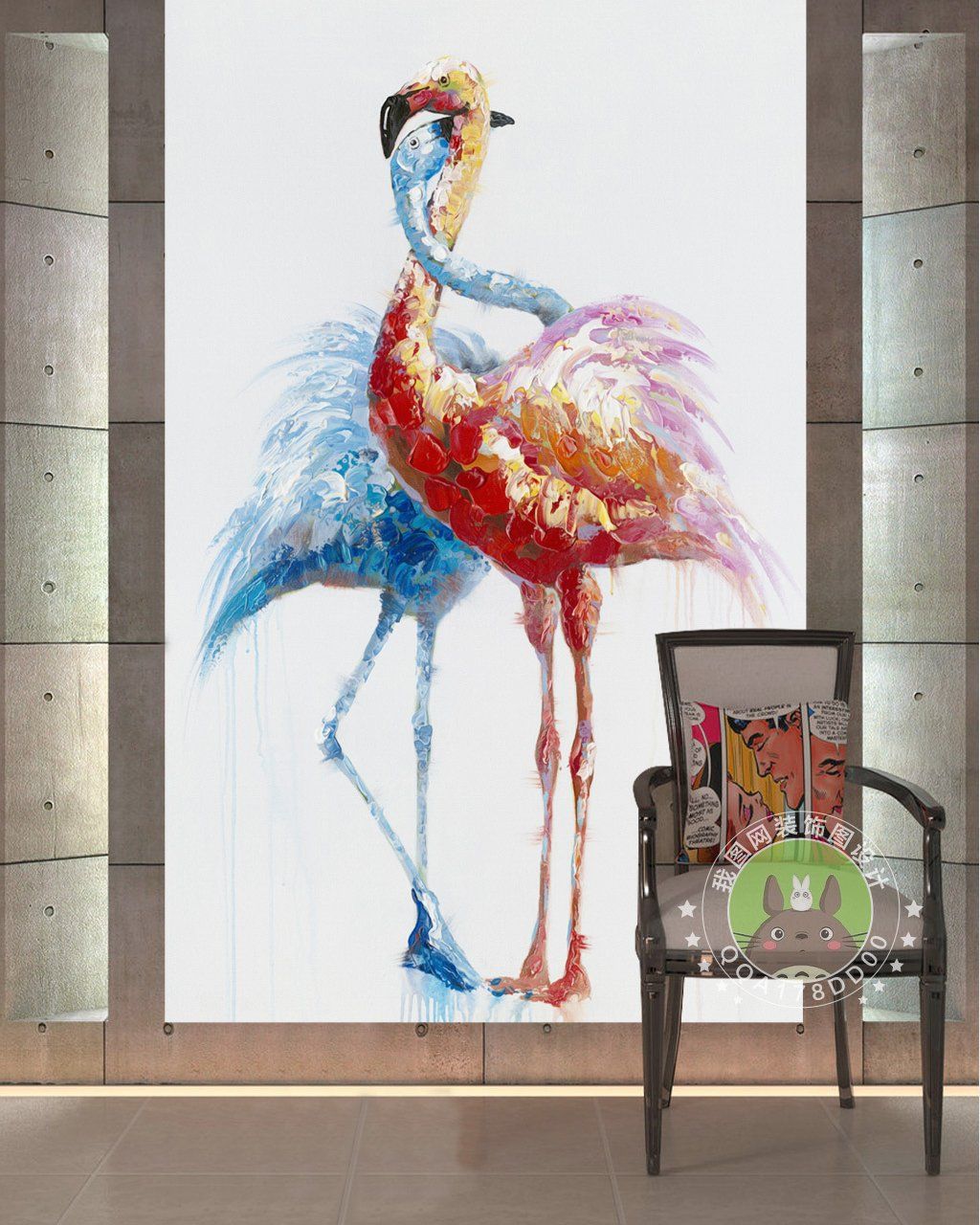 3D Colored Flamingo 647 Wall Murals Wallpaper AJ Wallpaper 2