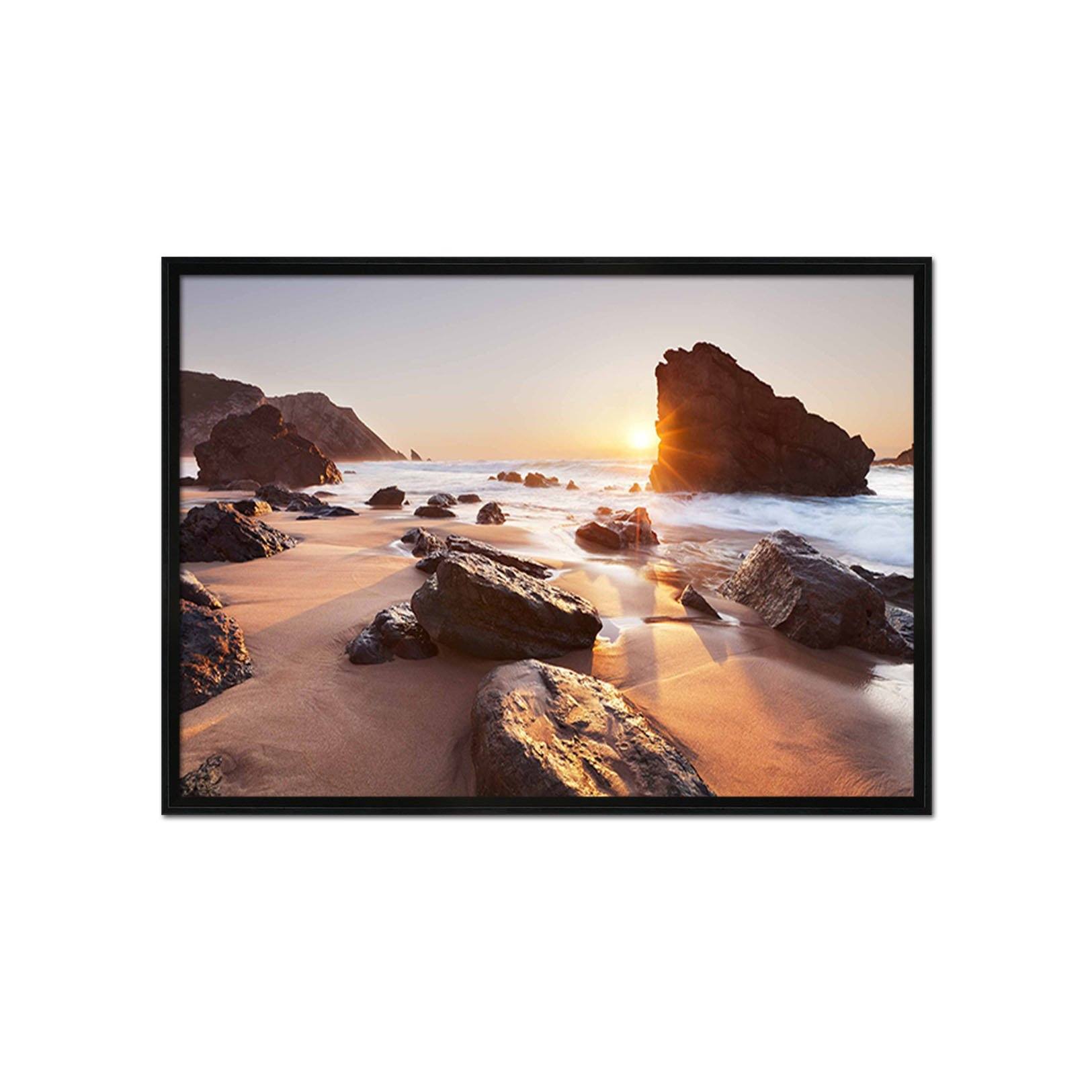3D Sun Beach 131 Fake Framed Print Painting Wallpaper AJ Creativity Home