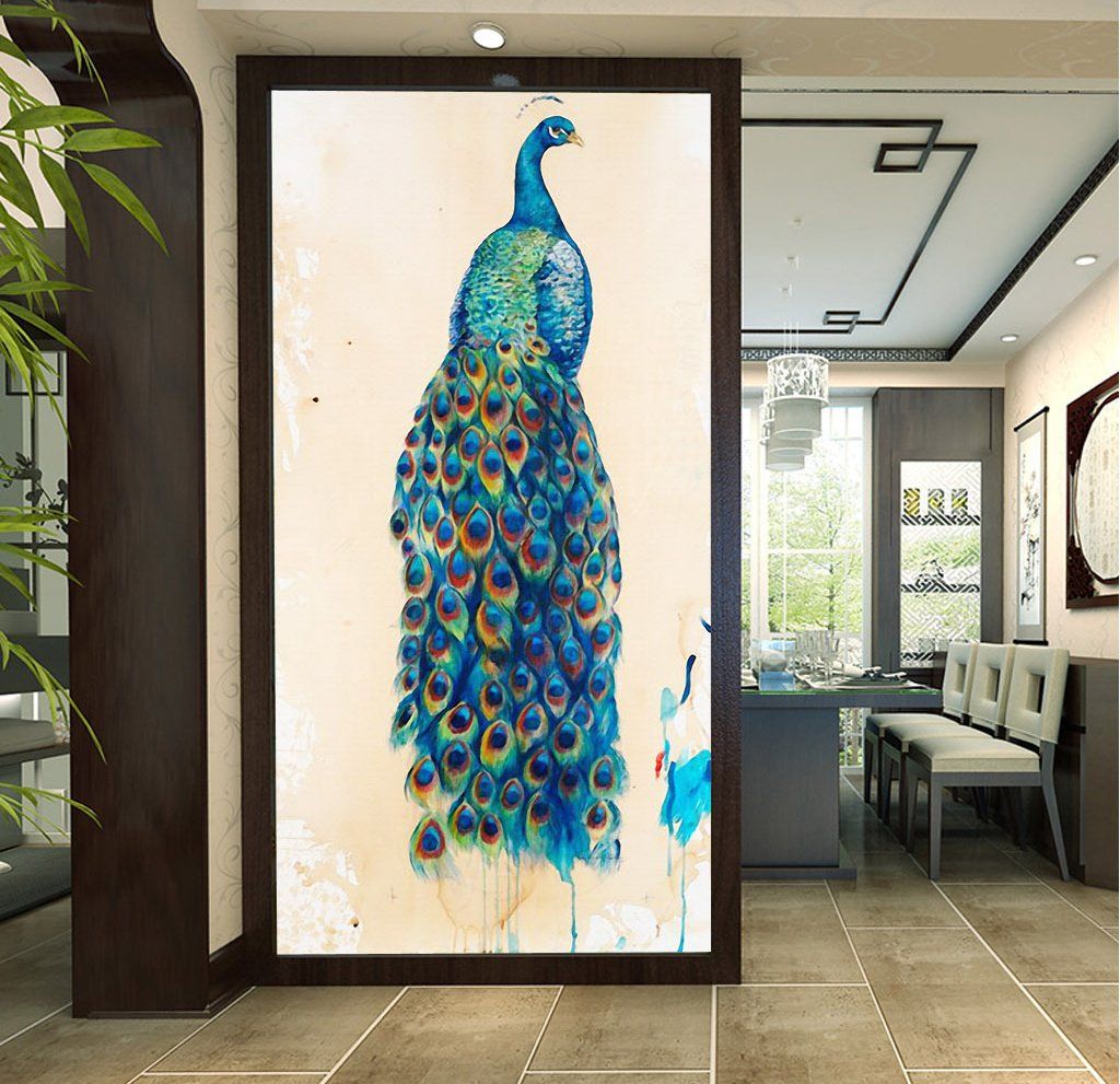 3D Peacock Tail 563 Wall Murals Wallpaper AJ Wallpaper 2