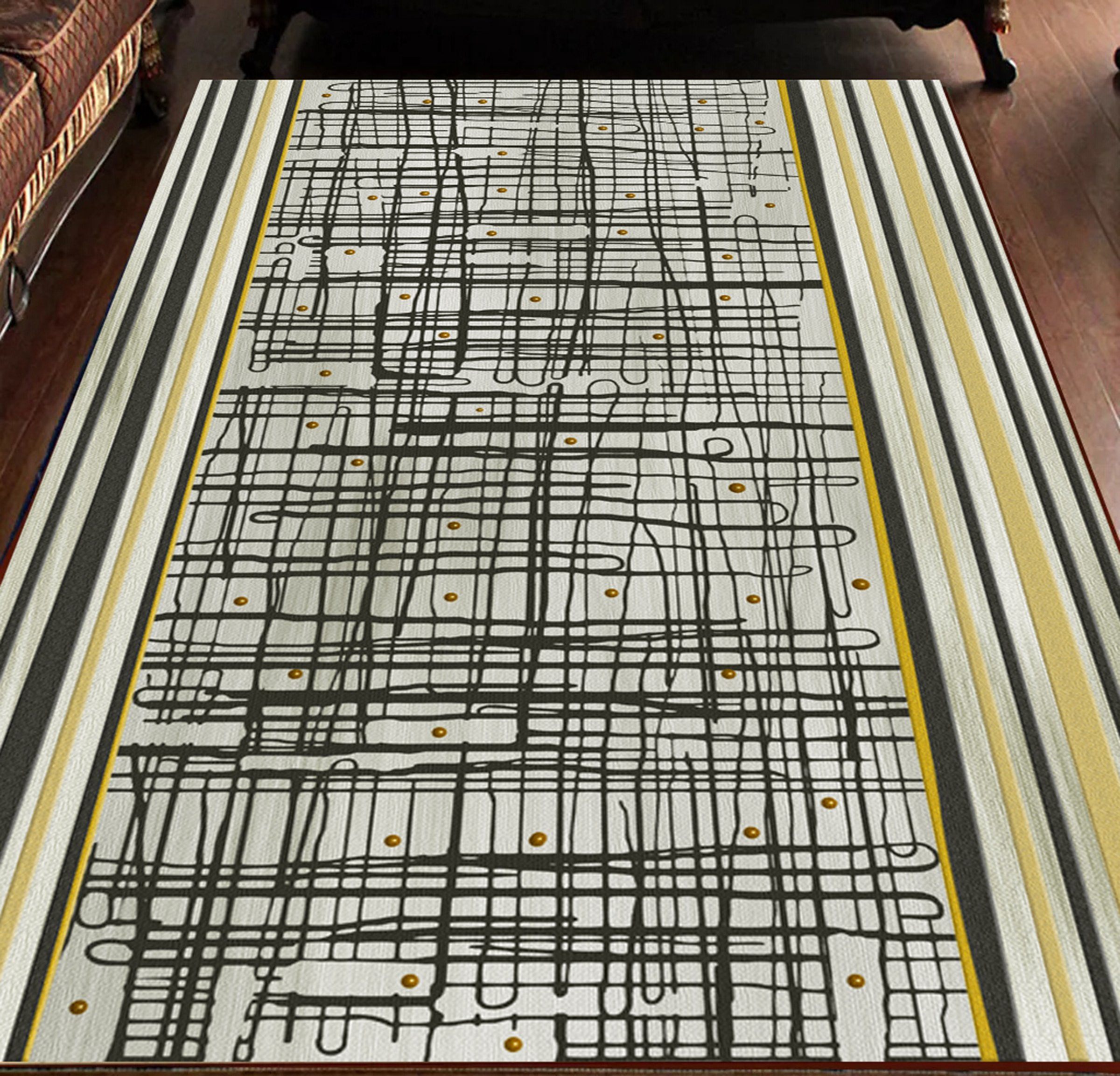 3D Black Lines WG421 Non Slip Rug Mat Mat AJ Creativity Home