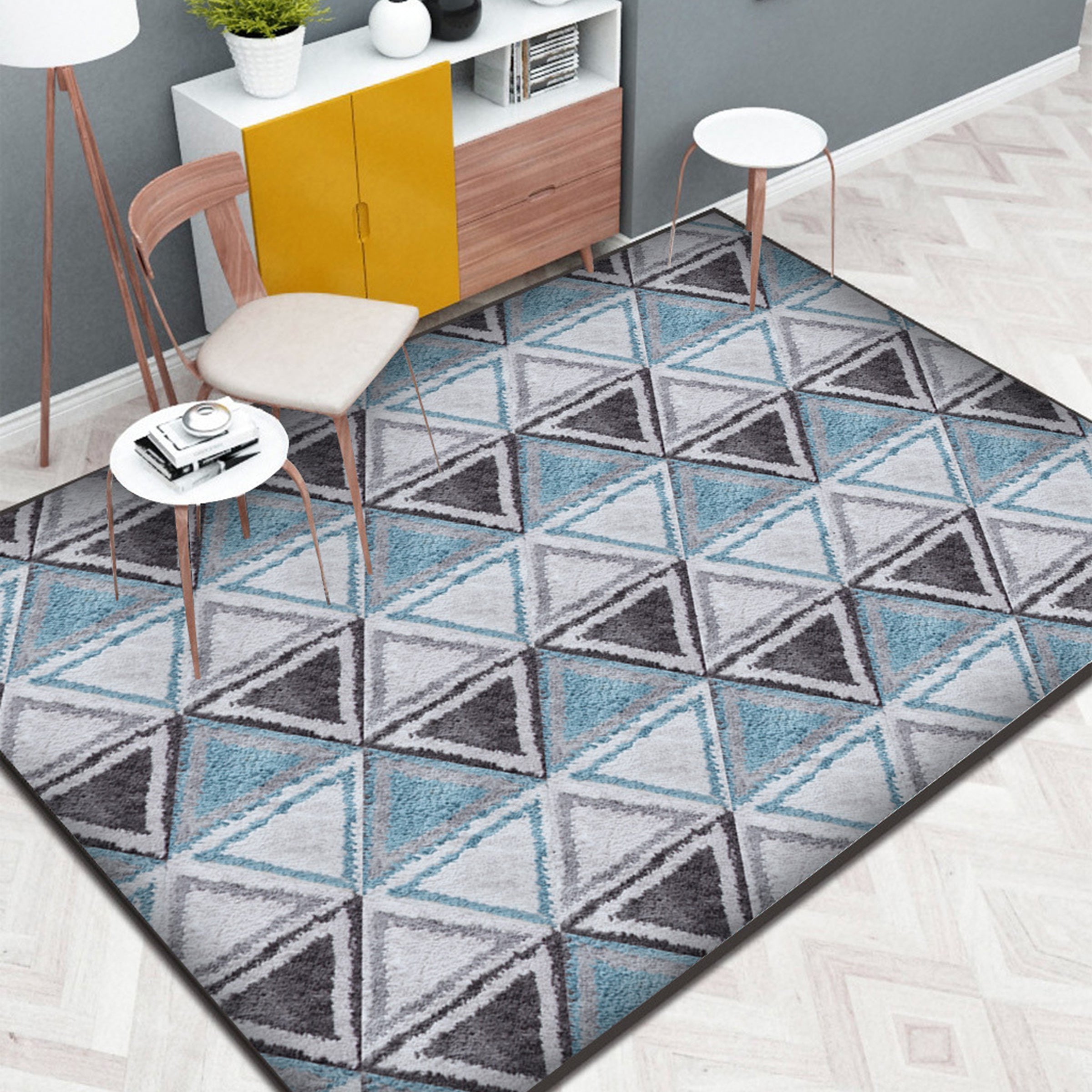 3D Colored Triangle WG141 Non Slip Rug Mat Mat AJ Creativity Home
