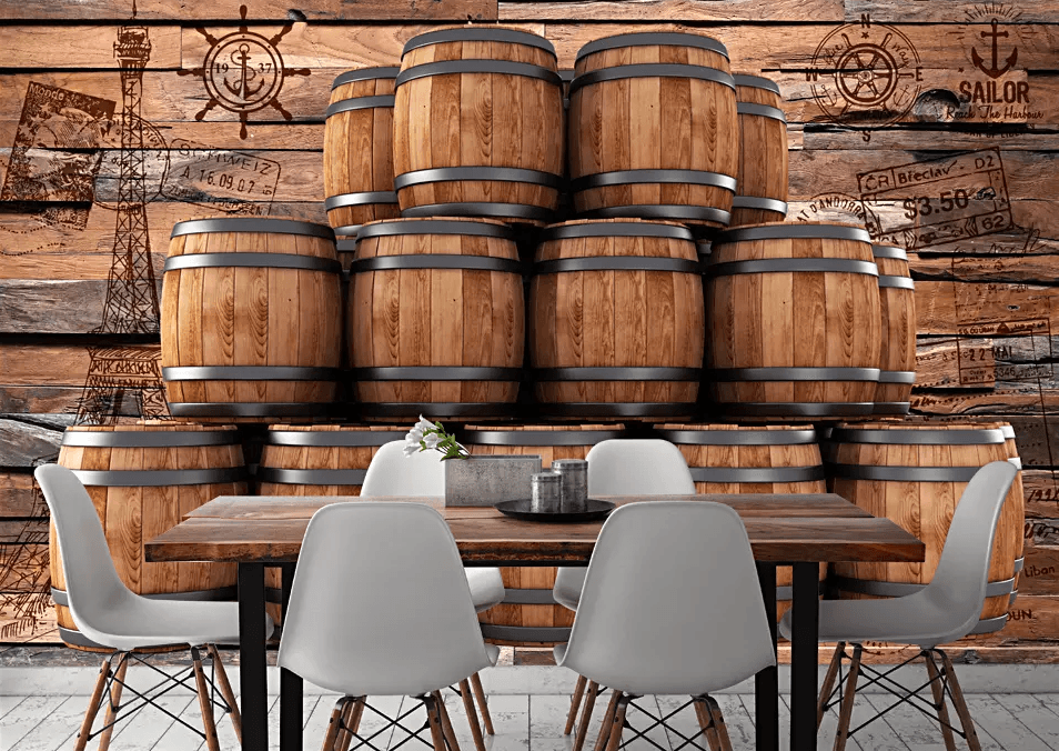 3D Row Of Wine Barrels 138 Wallpaper AJ Wallpaper 2