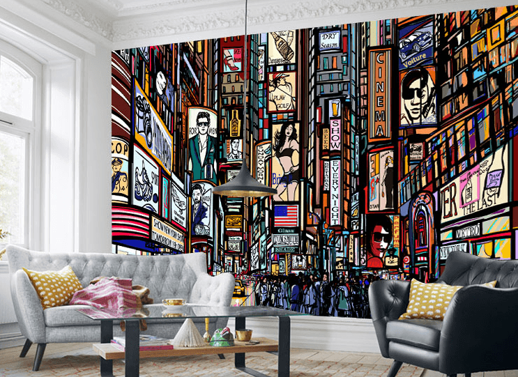 Colorful Billboards Wallpaper AJ Wallpaper