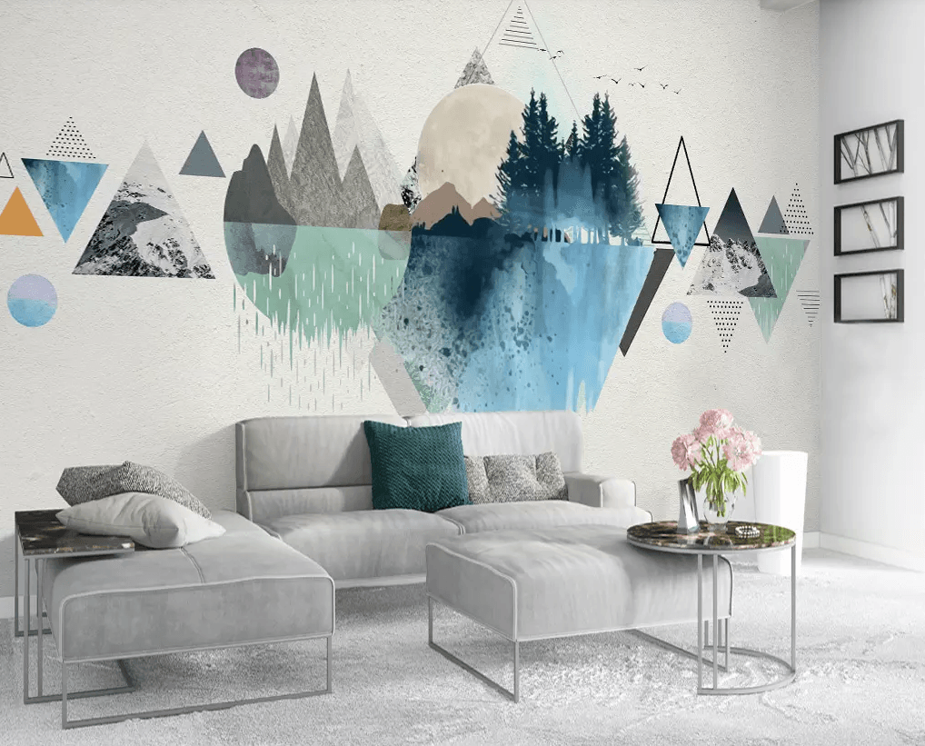 3D Painting Triangle Pattern 223 Wallpaper AJ Wallpaper 2