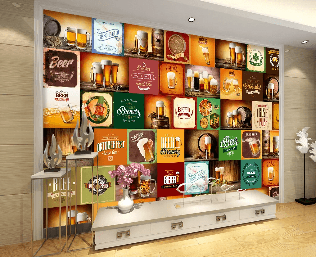 3D Full Cup Beer 116 Wallpaper AJ Wallpaper 2