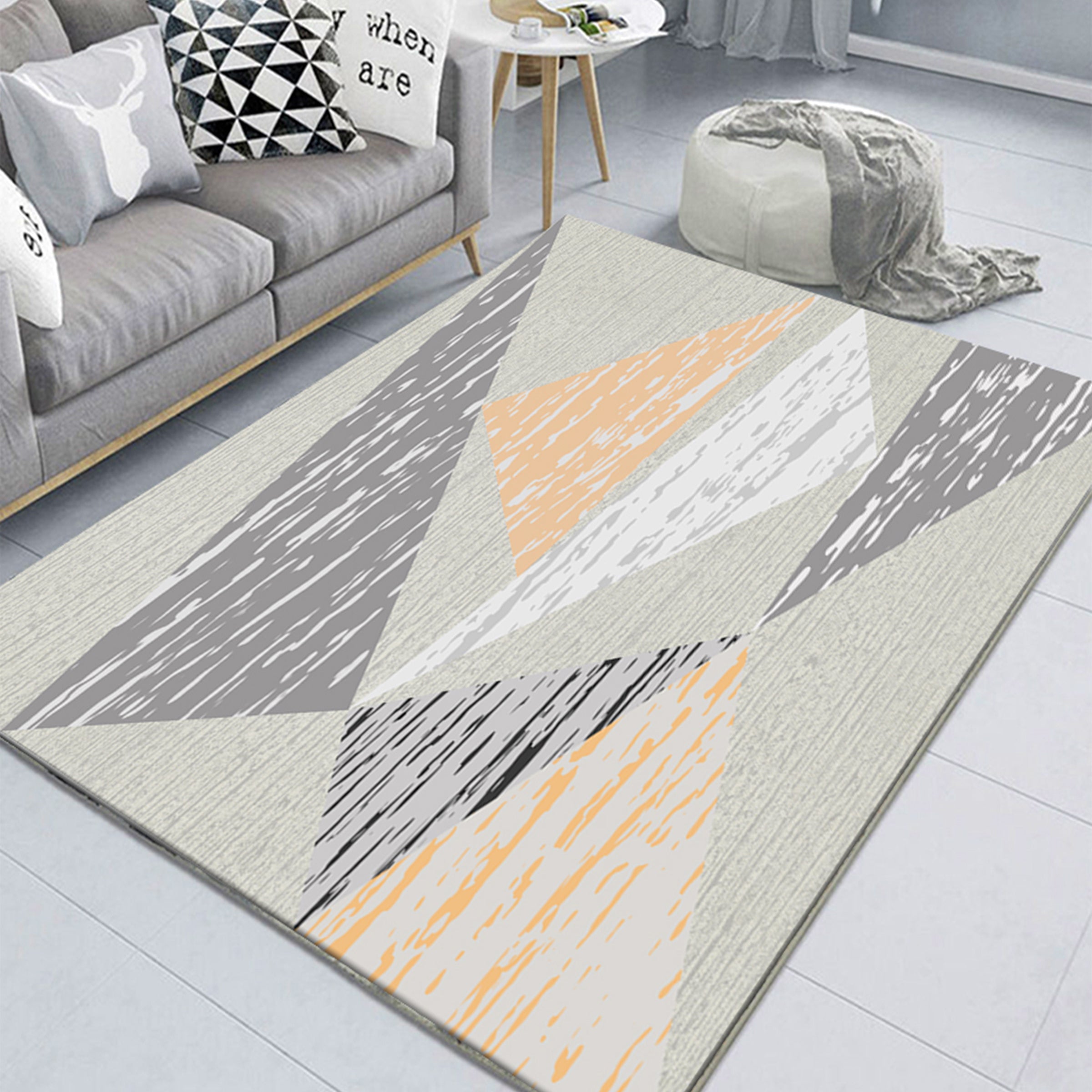 3D Color Geometry WG102 Non Slip Rug Mat Mat AJ Creativity Home