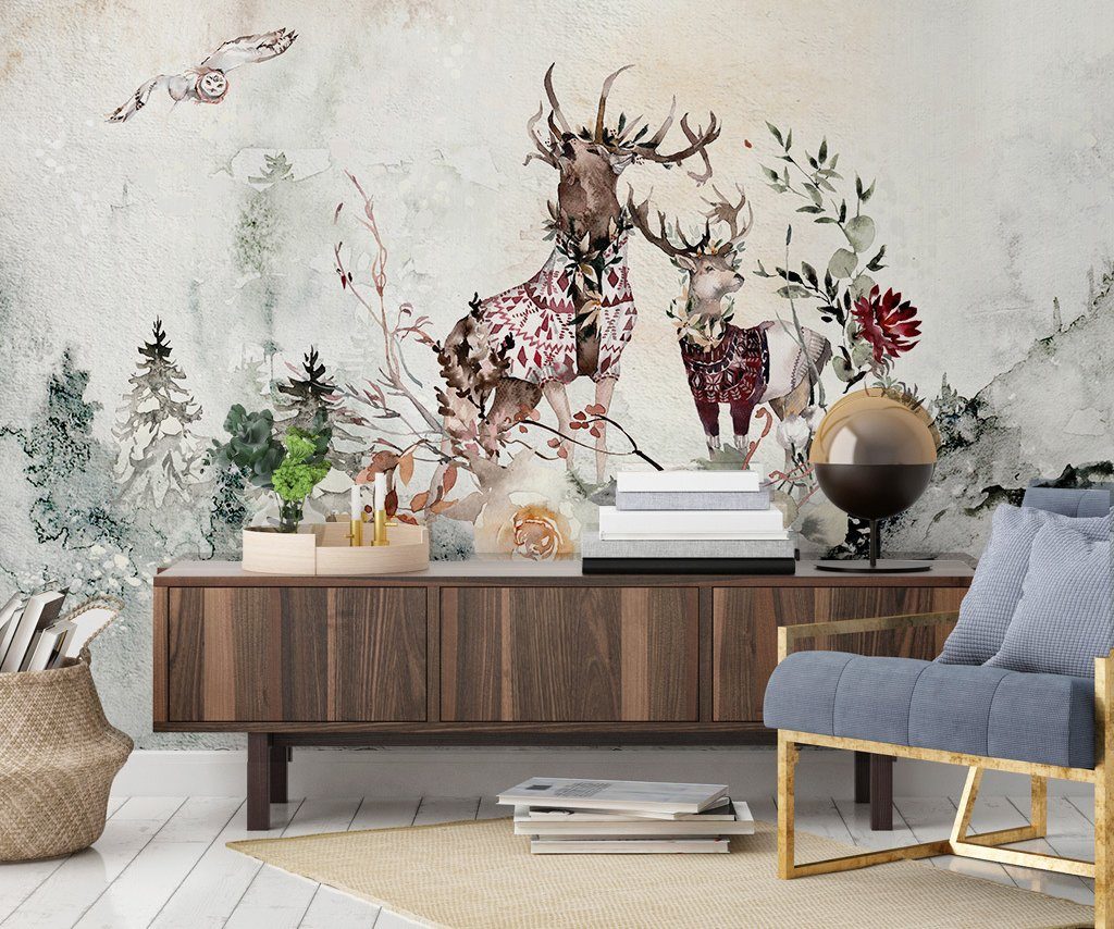 3D Elk 613 Wall Murals Wallpaper AJ Wallpaper 2
