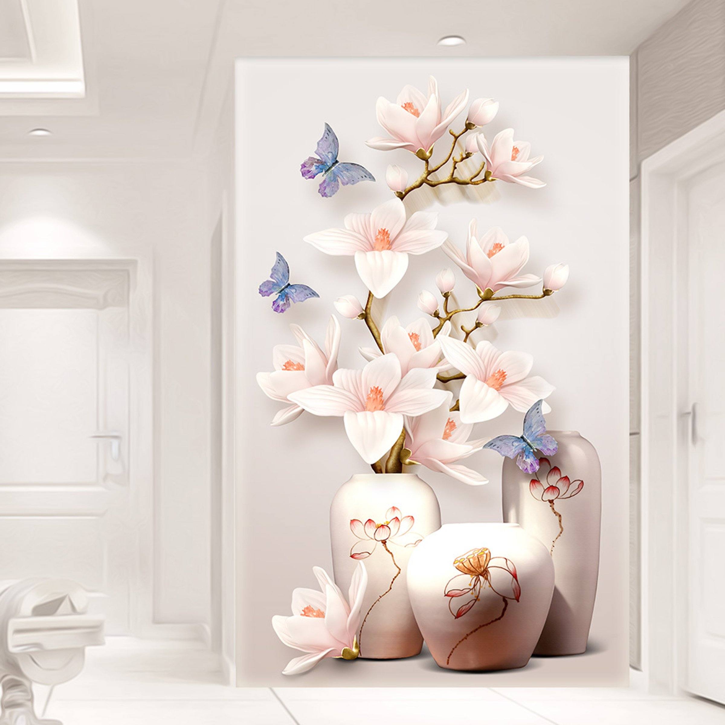 3D Vase Flower 76 Wall Murals Wallpaper AJ Wallpaper 2