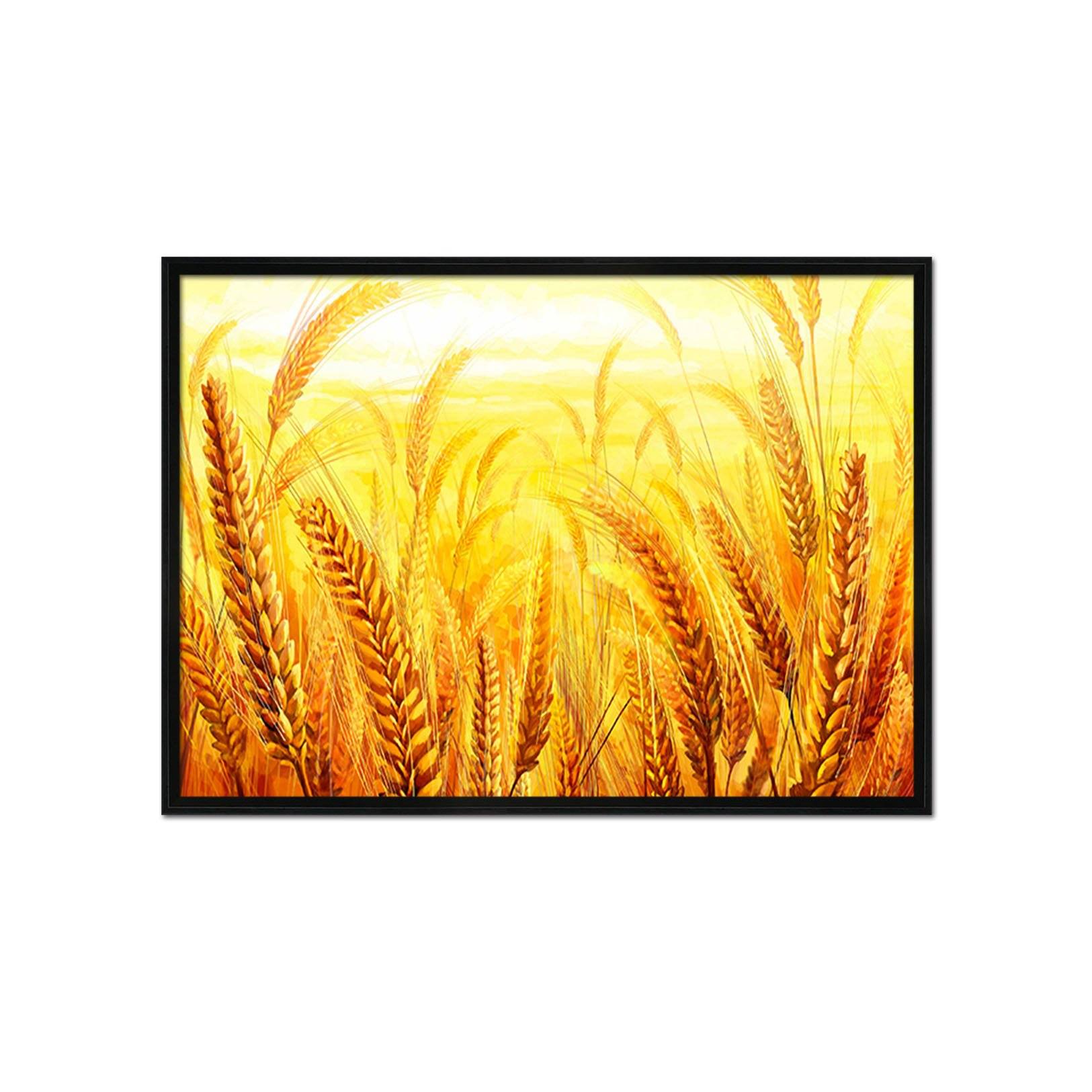 3D Golden Wheat Field 121 Fake Framed Print Painting Wallpaper AJ Creativity Home