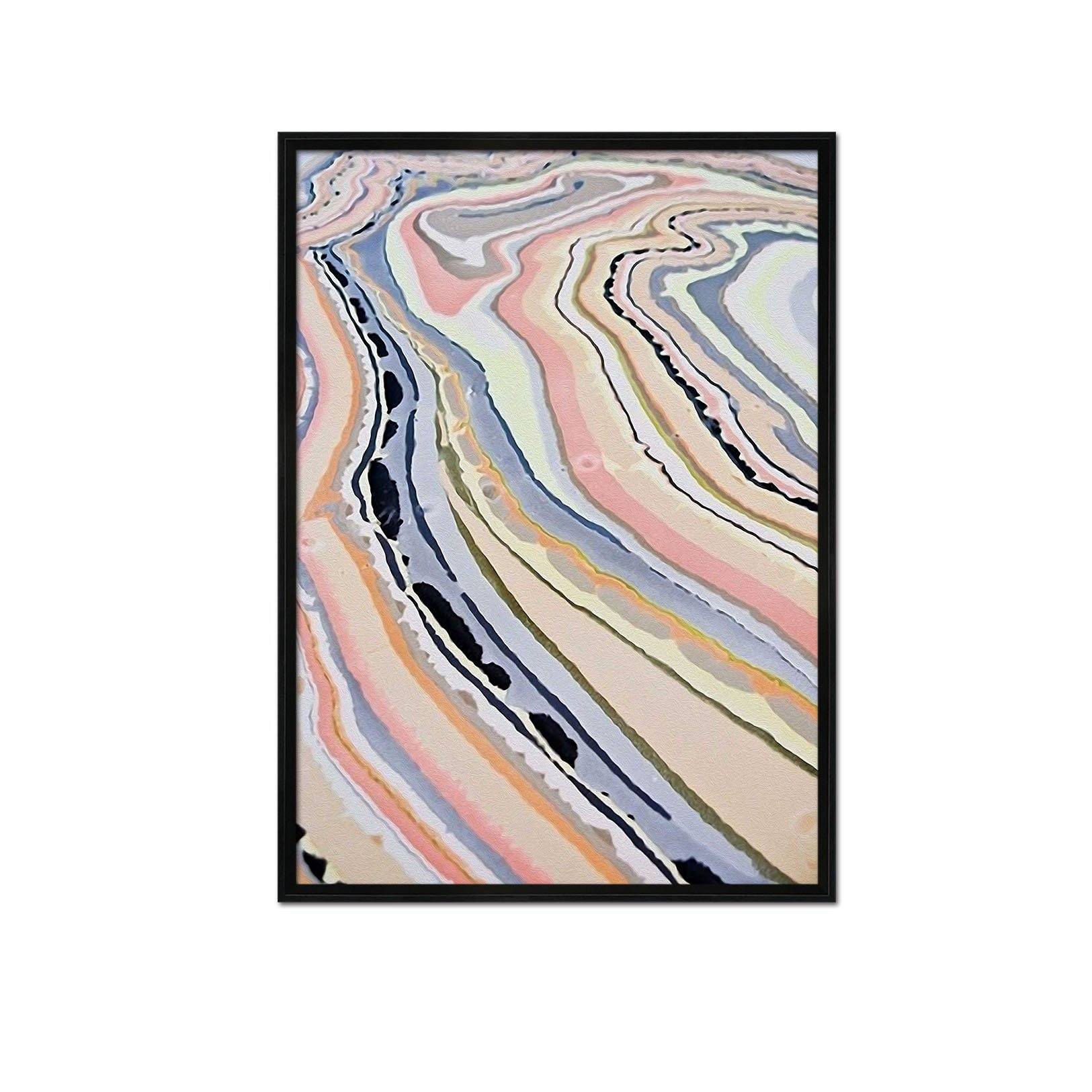 3D Color Wave 078 Fake Framed Print Painting Wallpaper AJ Creativity Home