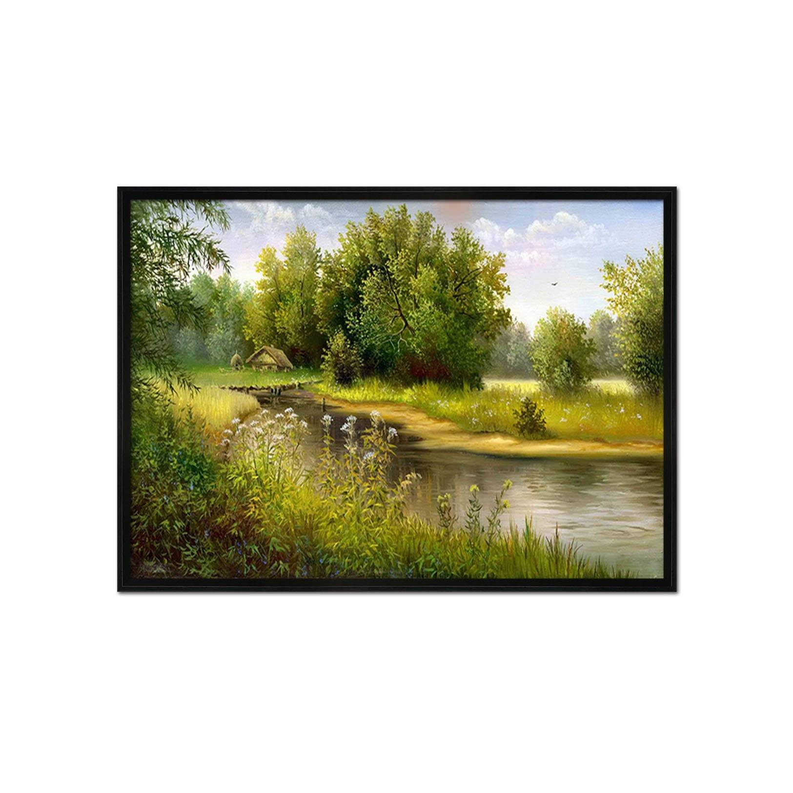 3D Small Wooden House 165 Fake Framed Print Painting Wallpaper AJ Creativity Home