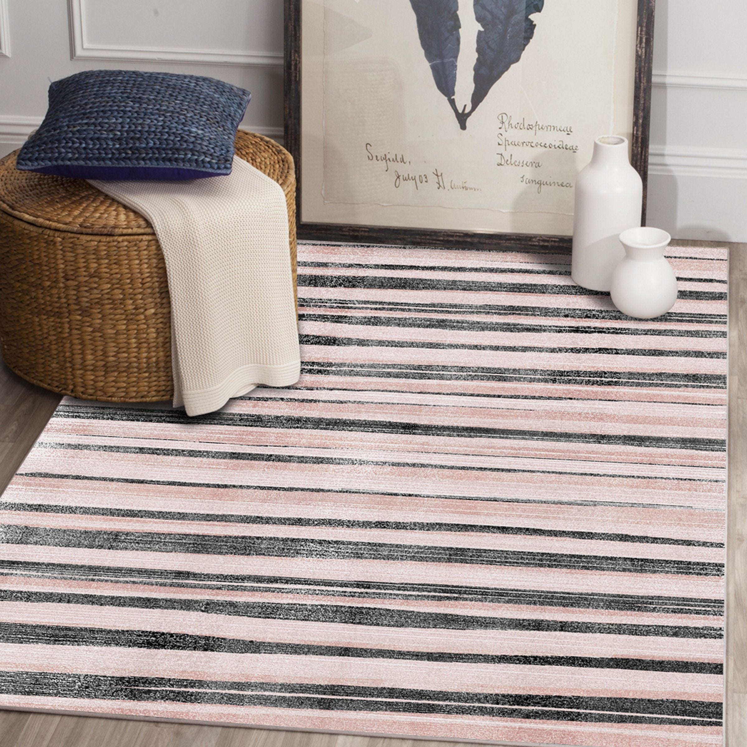 3D Black Strips WG046 Non Slip Rug Mat Mat AJ Creativity Home