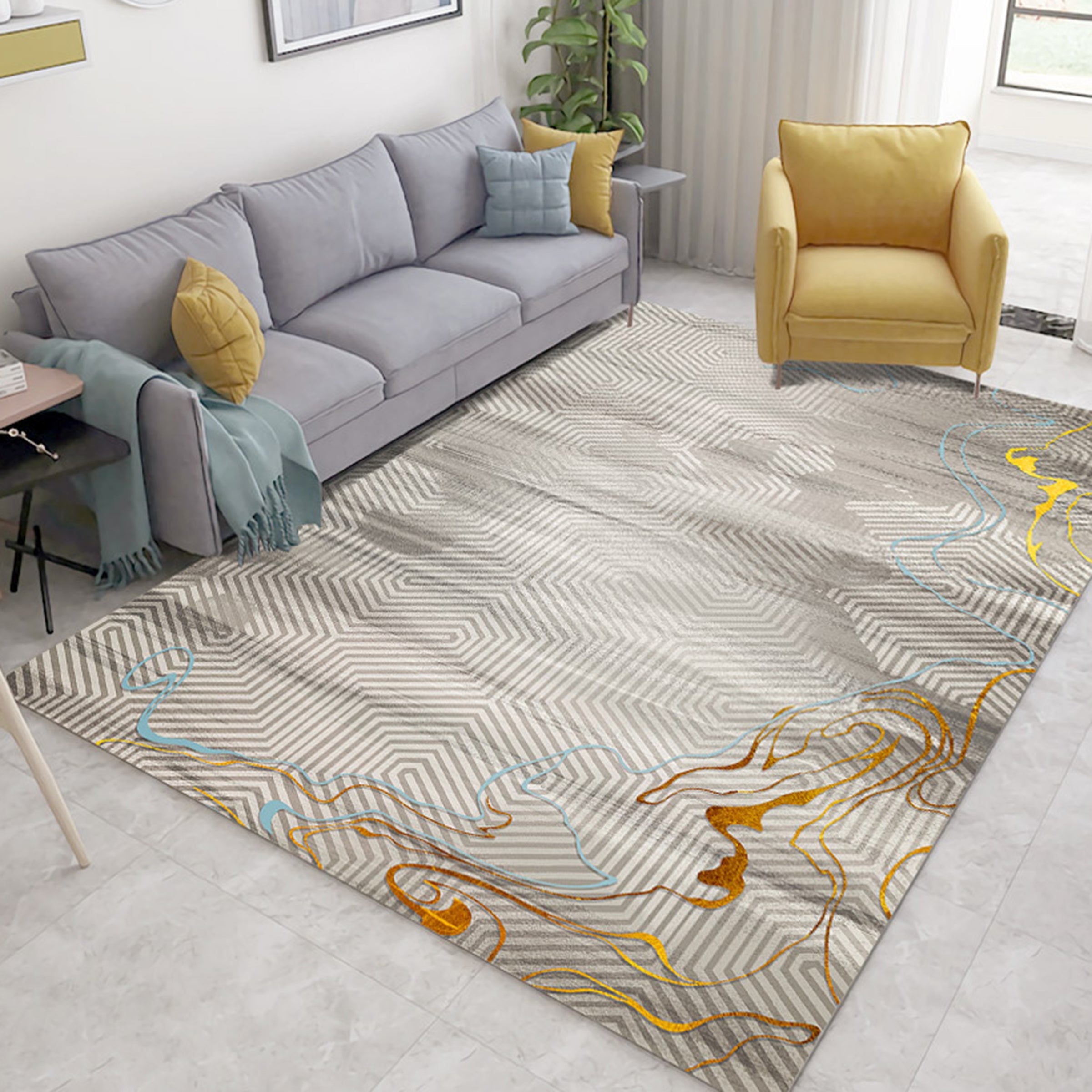 3D Color Geometry WG208 Non Slip Rug Mat Mat AJ Creativity Home