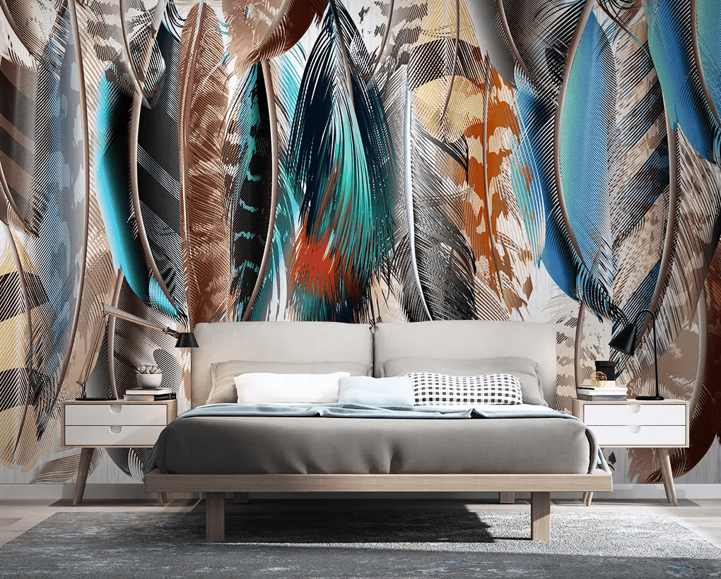 3D Beautiful Feather 304 Wallpaper AJ Wallpaper 2