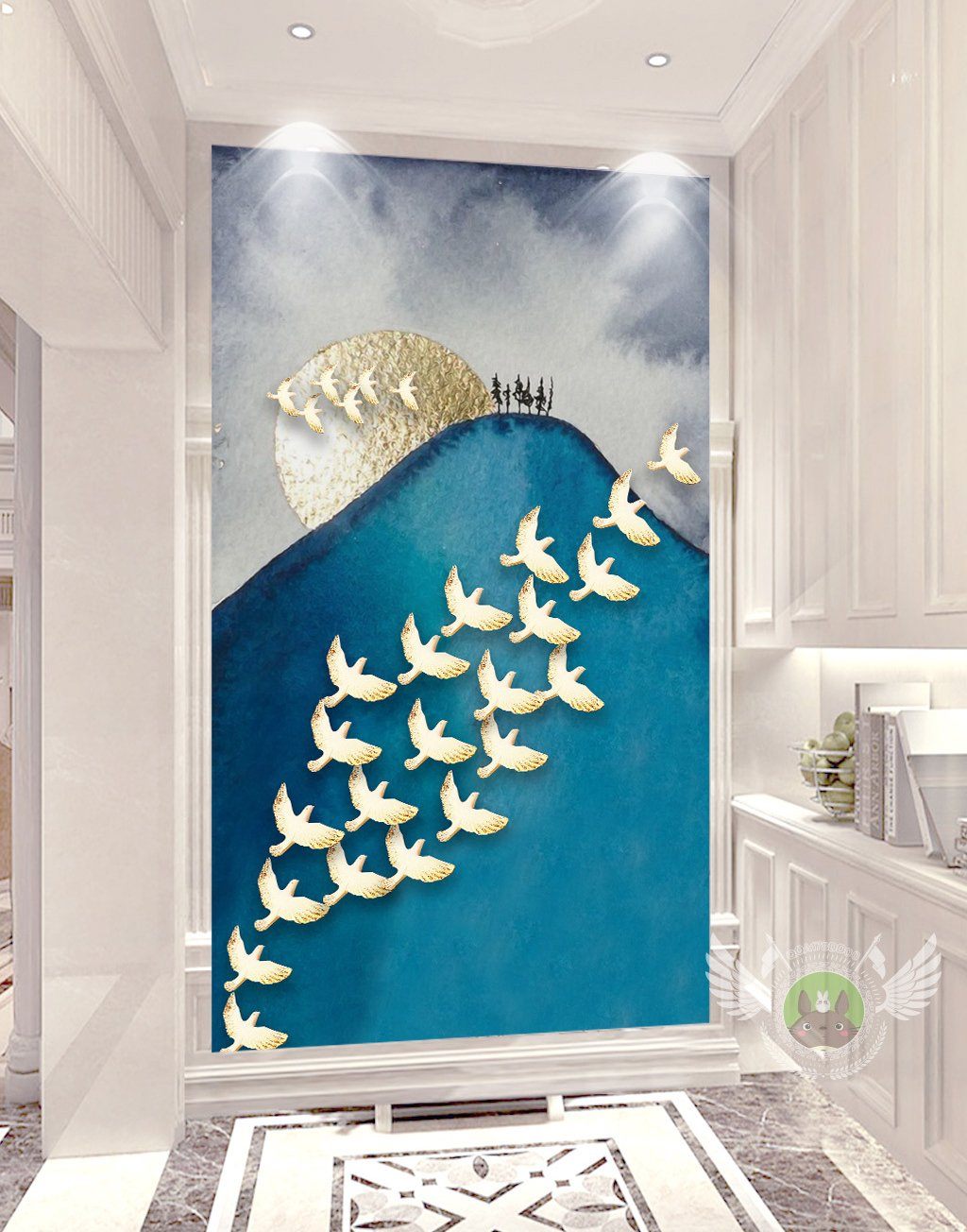 3D Blue Bird 550 Wall Murals Wallpaper AJ Wallpaper 2