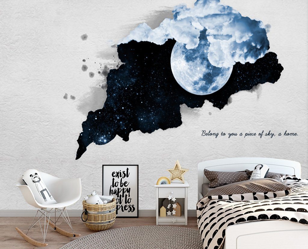 3D Moon 323 Wall Murals Wallpaper AJ Wallpaper 2