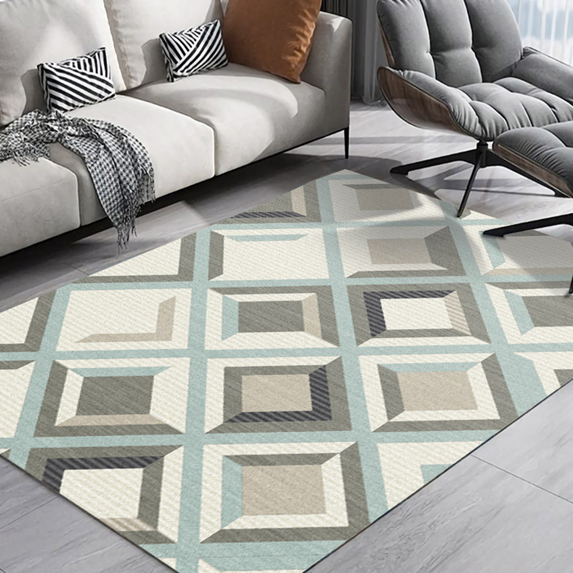3D Colored Geometric Pattern WG321 Non Slip Rug Mat Mat AJ Creativity Home