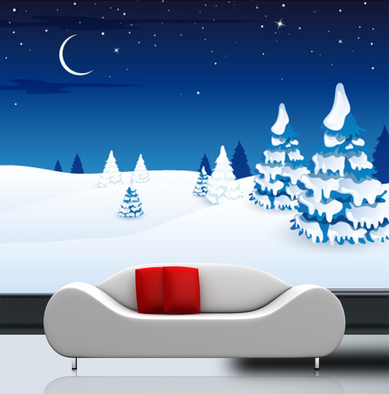 3D Night Moon Star Pines 693 Wallpaper AJ Wallpaper