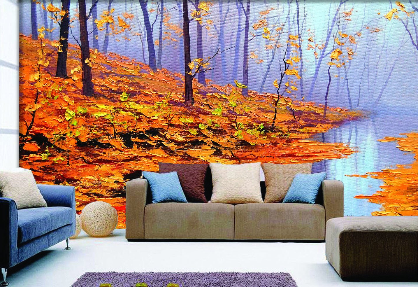 Floating Leaves Painting Wallpaper AJ Wallpaper 2