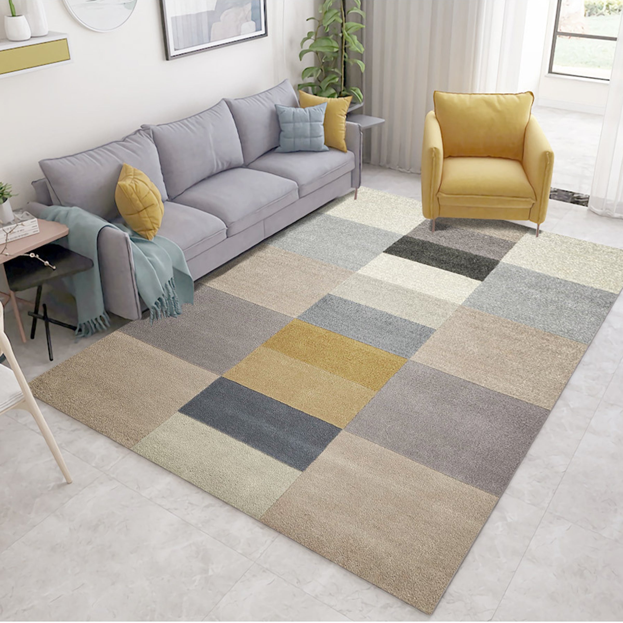 3D Colored Square WG033 Non Slip Rug Mat Mat AJ Creativity Home