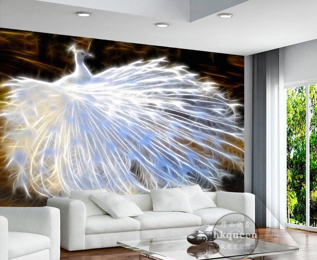 3D White Peacock 387 Wall Murals Wallpaper AJ Wallpaper 2