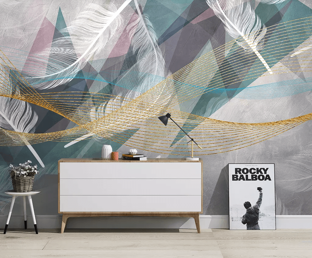 3D White Feathers Falling 431 Wallpaper AJ Wallpaper 2