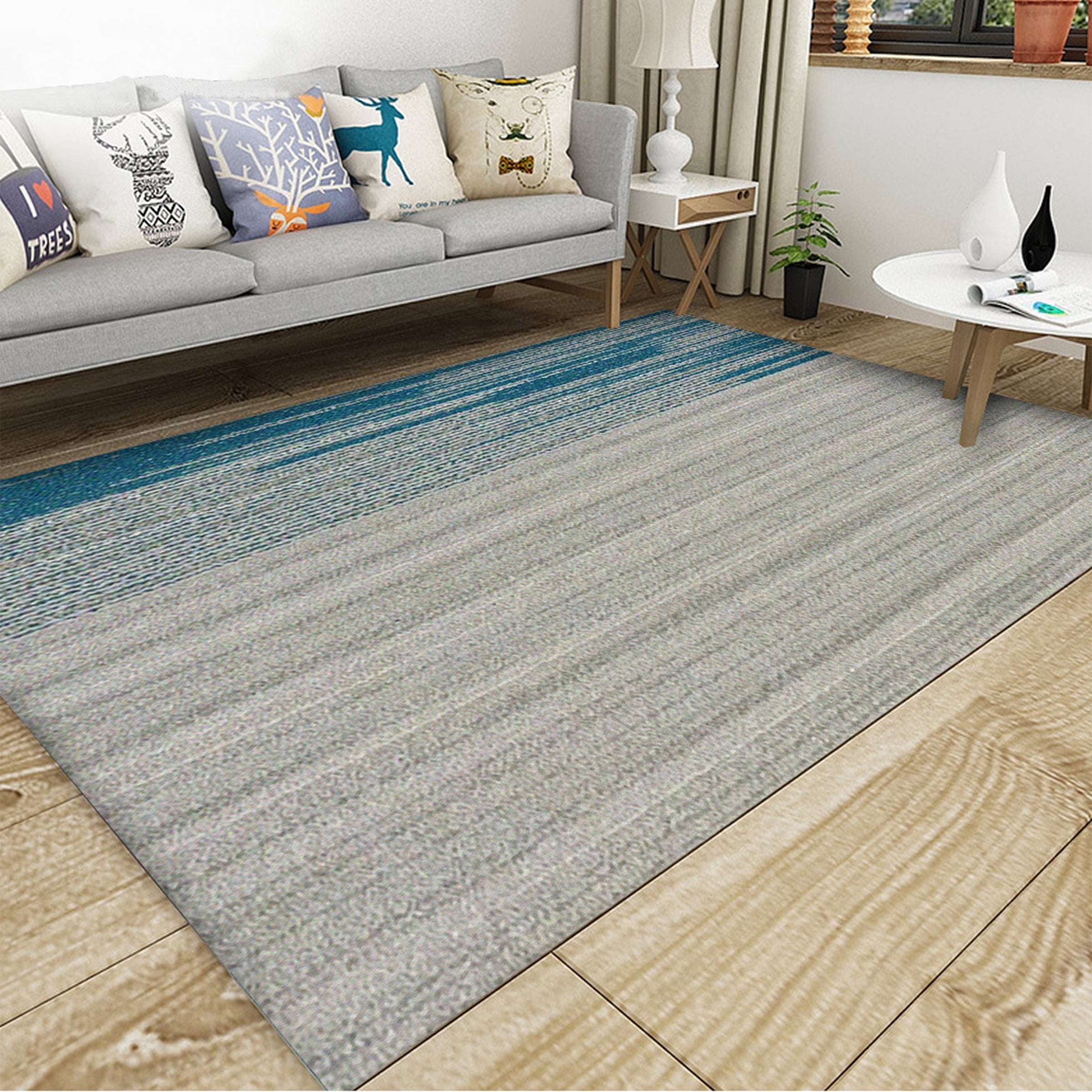 3D Gray Stripe WG124 Non Slip Rug Mat Mat AJ Creativity Home