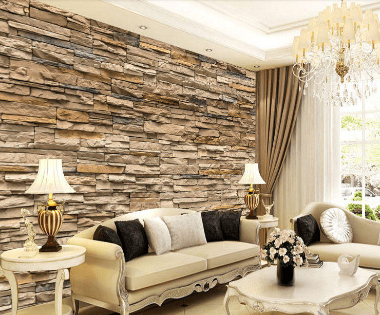 Uneven Stone Bricks Wallpaper AJ Wallpaper