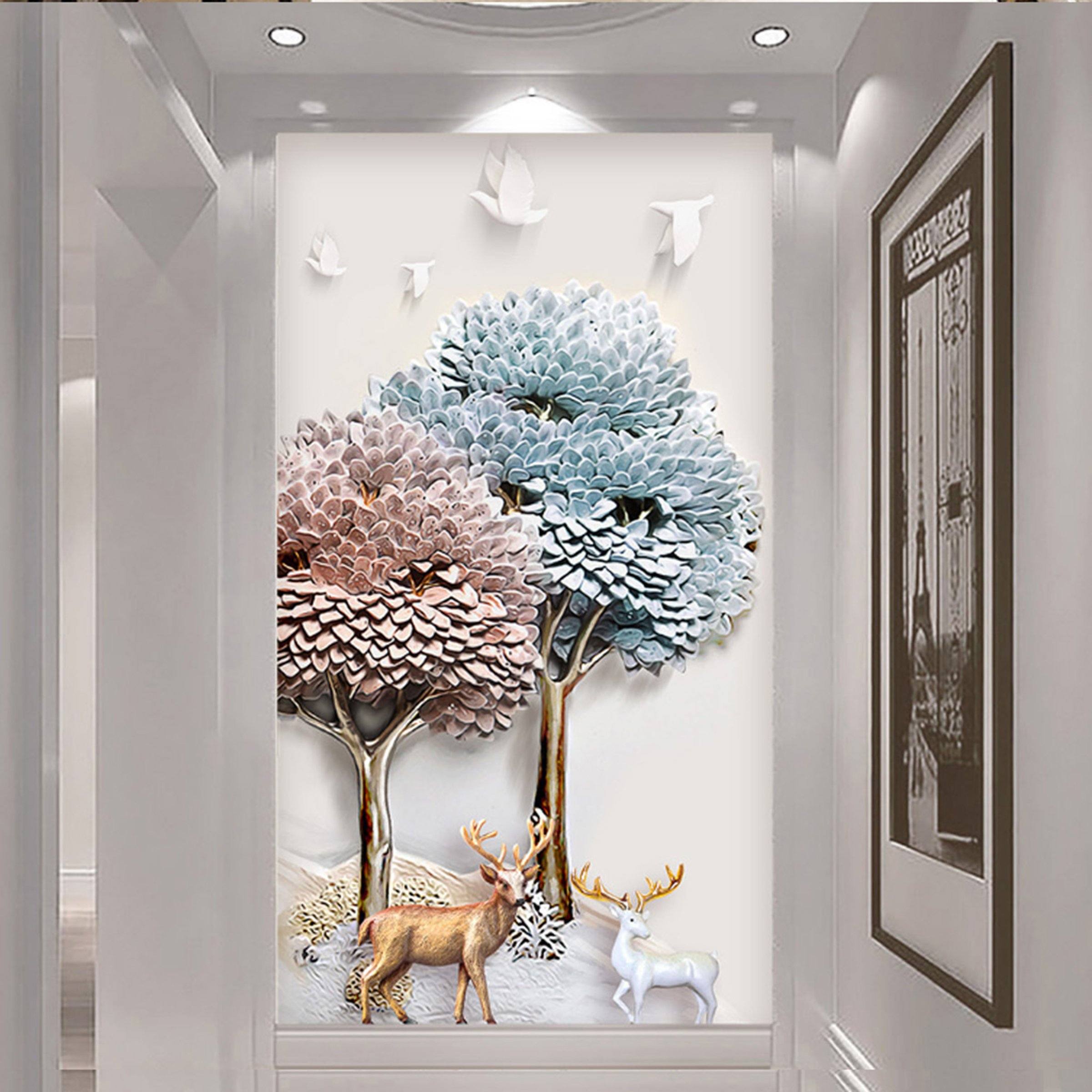 3D Fawn Tree 58 Wall Murals Wallpaper AJ Wallpaper 2