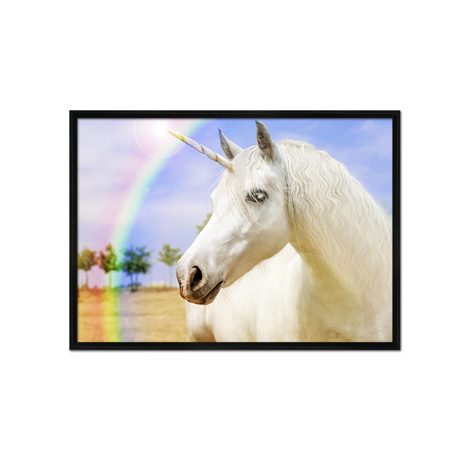 3D White Unicorn 056 Fake Framed Print Painting Wallpaper AJ Creativity Home
