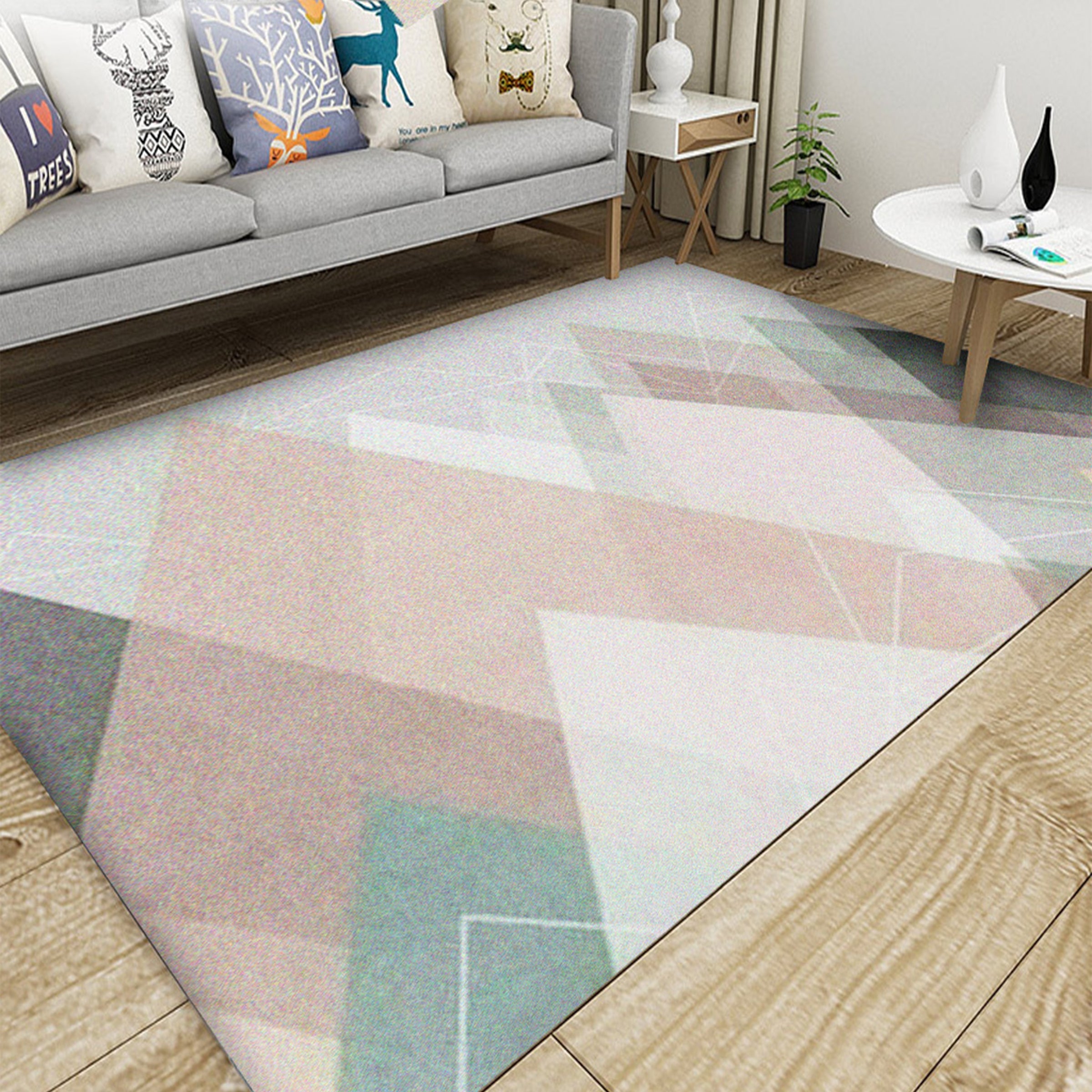 3D Colored Irregular Geometry WG040 Non Slip Rug Mat Mat AJ Creativity Home