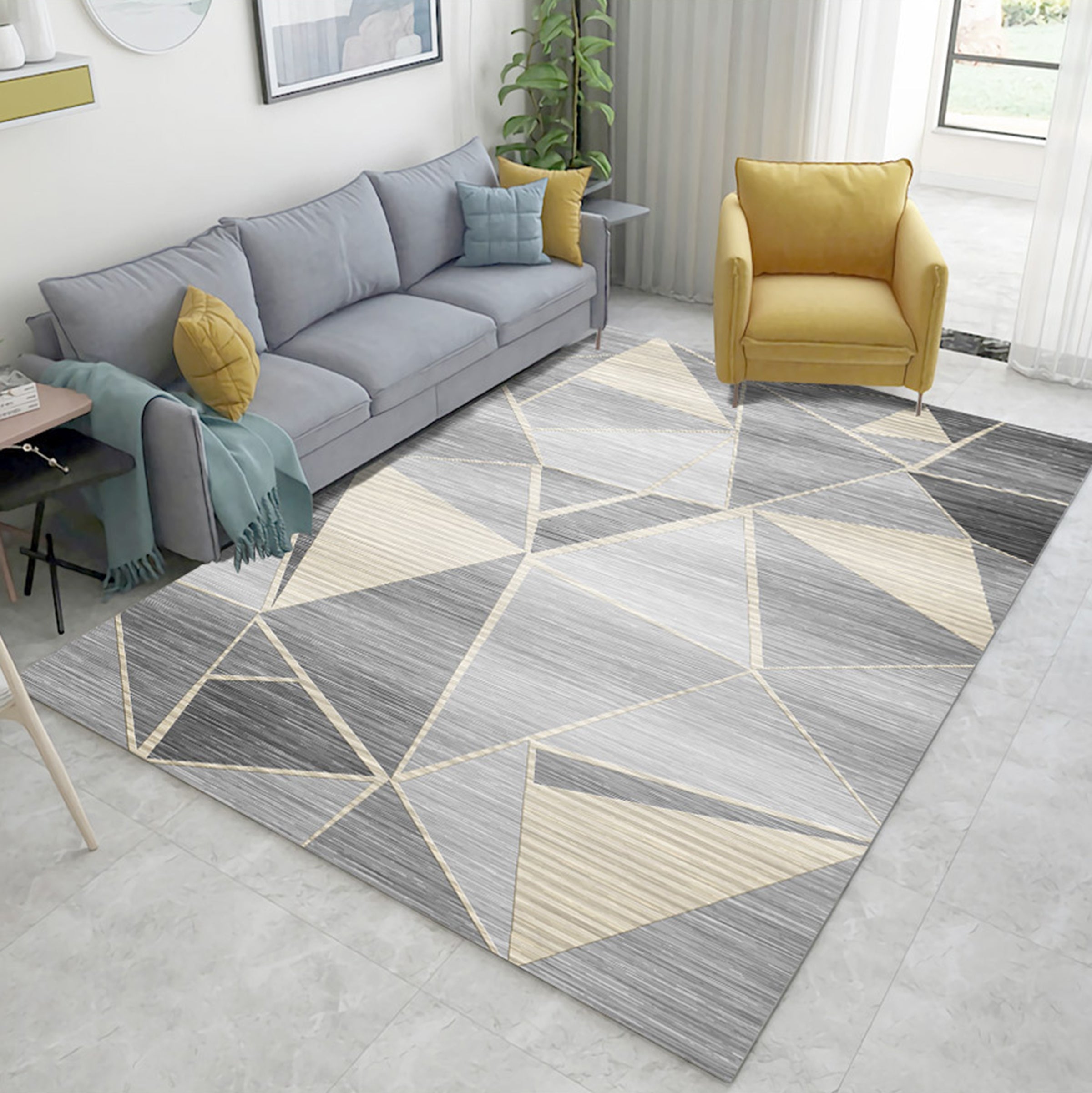 3D Color Geometry WG216 Non Slip Rug Mat Mat AJ Creativity Home