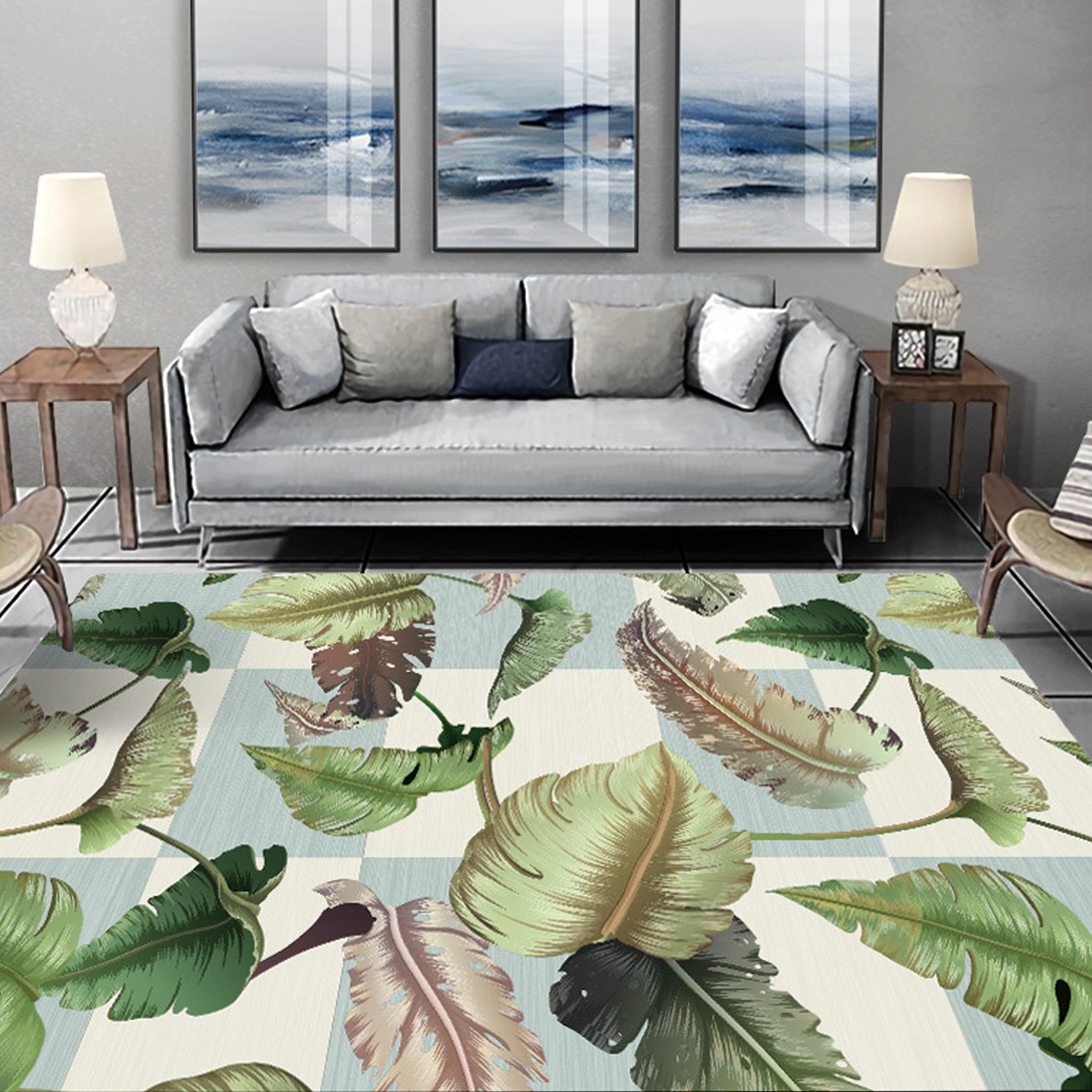 3D Green Leaf WG311 Non Slip Rug Mat Mat AJ Creativity Home