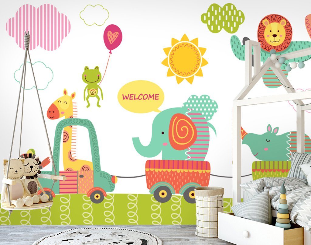 3D Elephant Lion 845 Wall Murals Wallpaper AJ Wallpaper 2