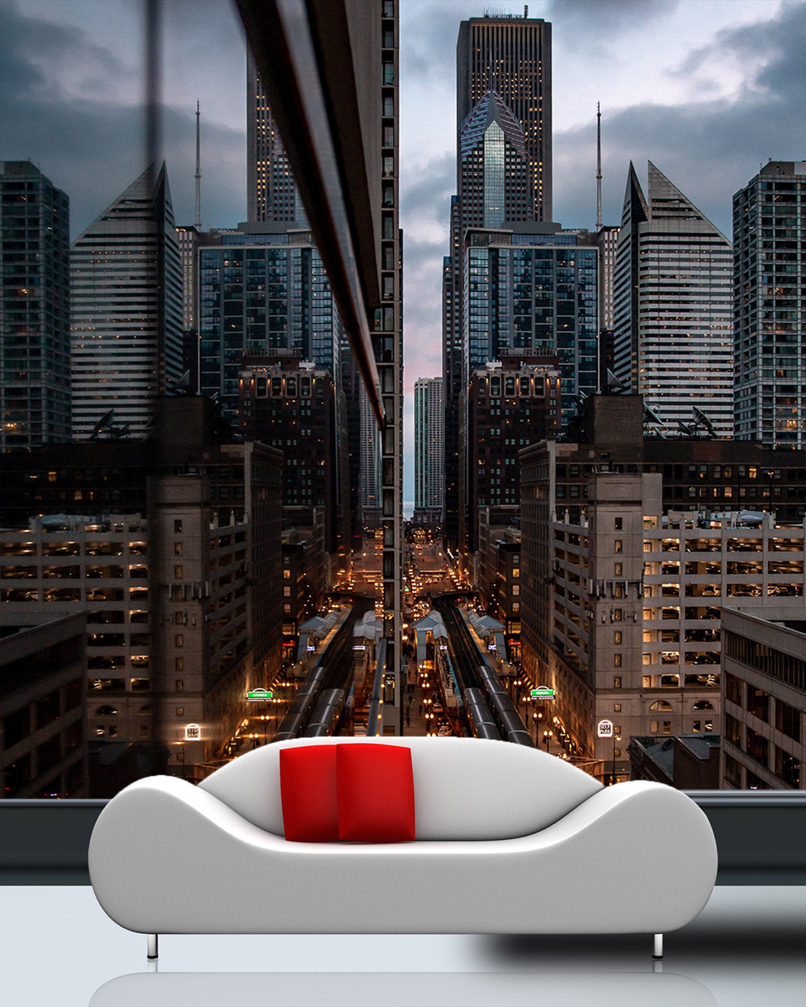 3D Buildings Night 426 Vehicle Wall Murals