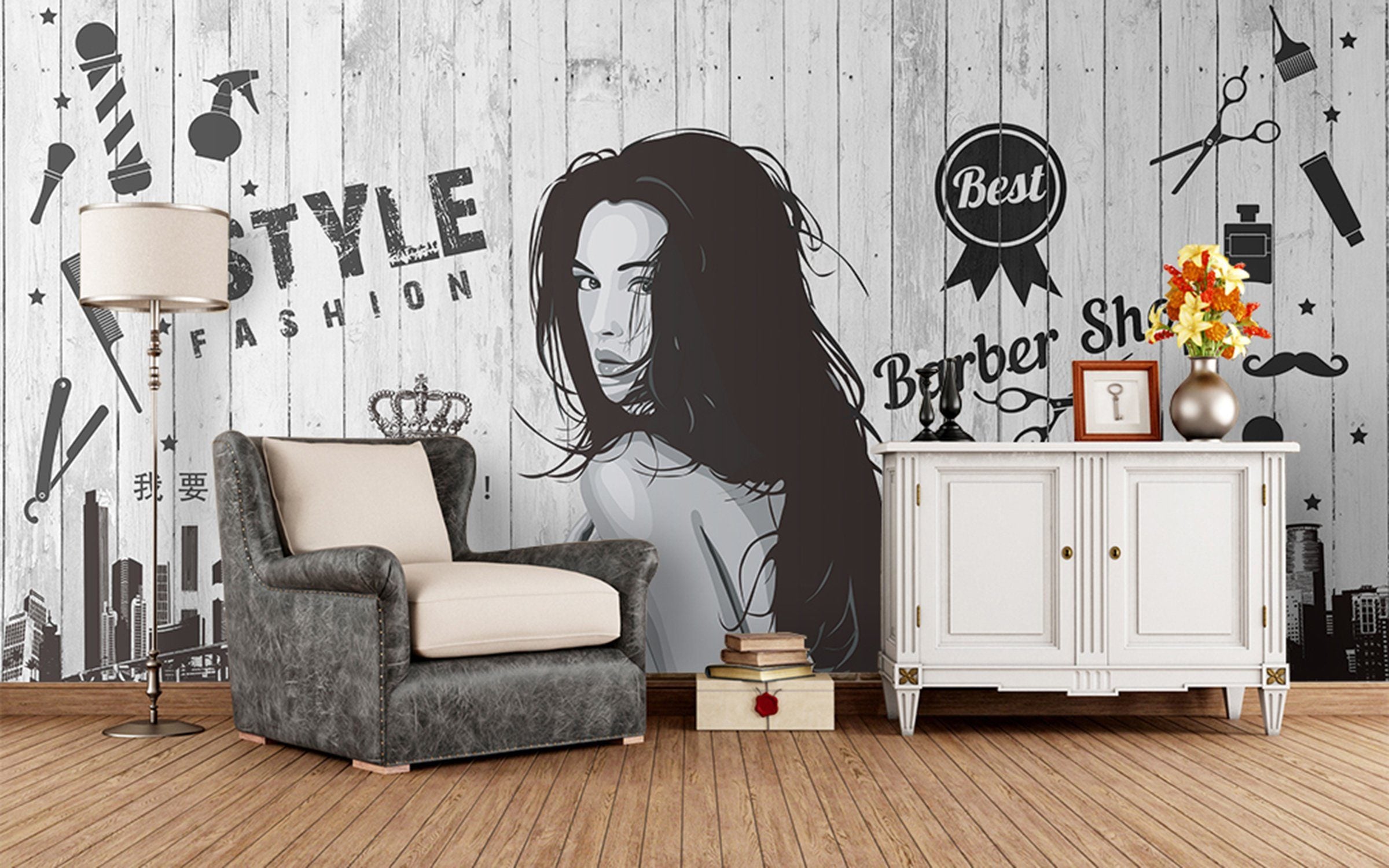 3D Long Hair Girl 131 Wall Murals Wallpaper AJ Wallpaper 2