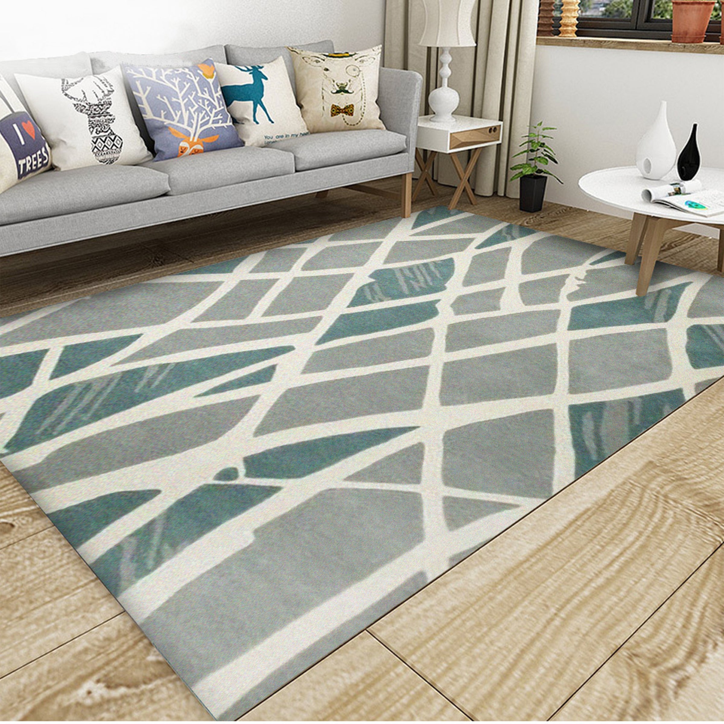 3D Light Green Stripes WG129 Non Slip Rug Mat Mat AJ Creativity Home