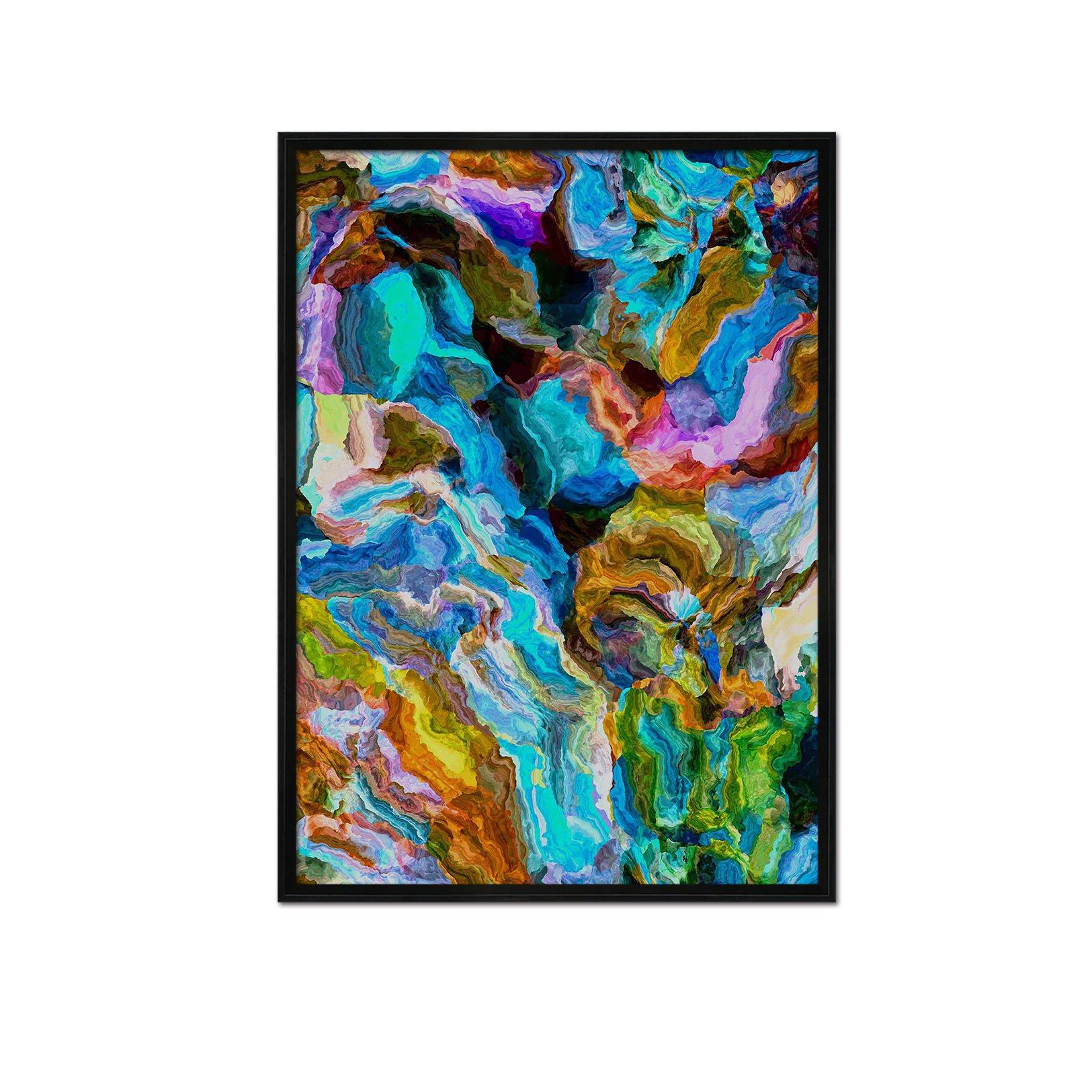 3D Color Abstraction 076 Fake Framed Print Painting Wallpaper AJ Creativity Home