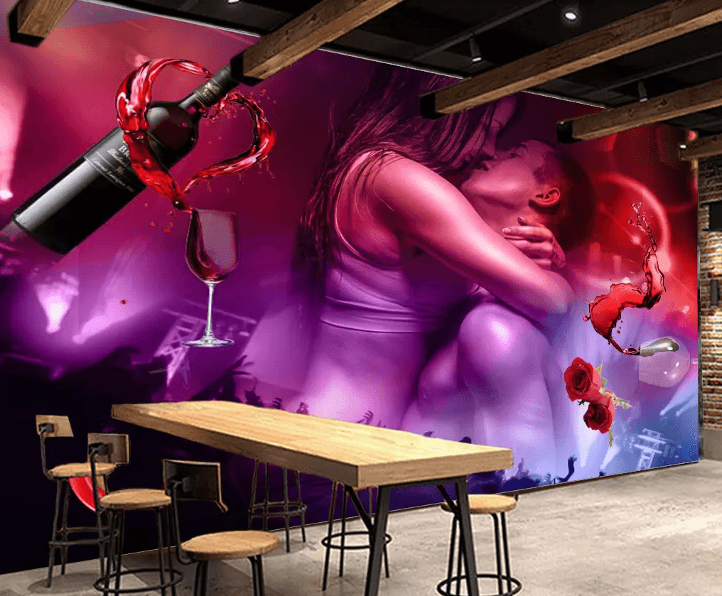 3D Red Wine Rose 325 Wallpaper AJ Wallpaper 2