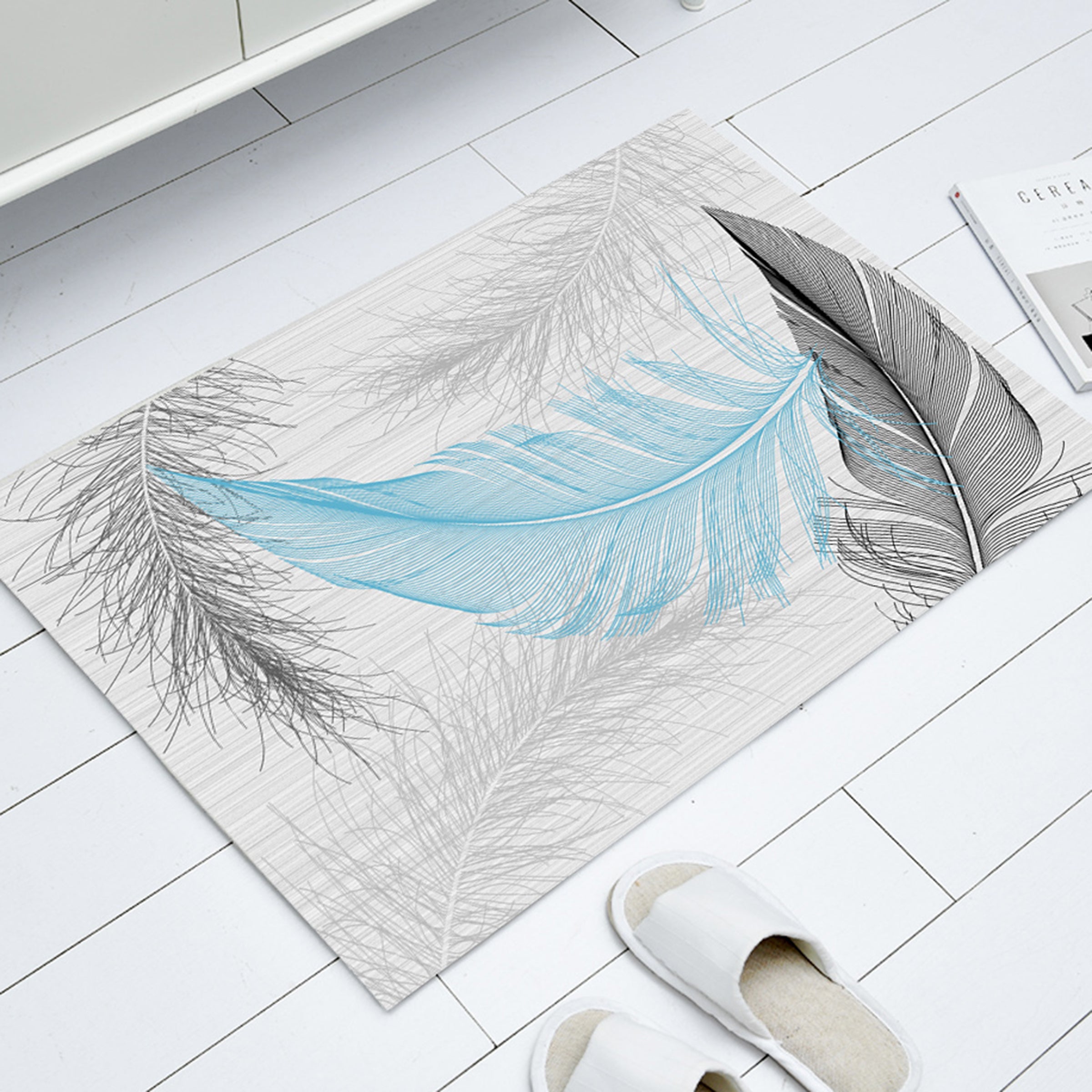 3D Colored Feather WG248 Non Slip Rug Mat Mat AJ Creativity Home