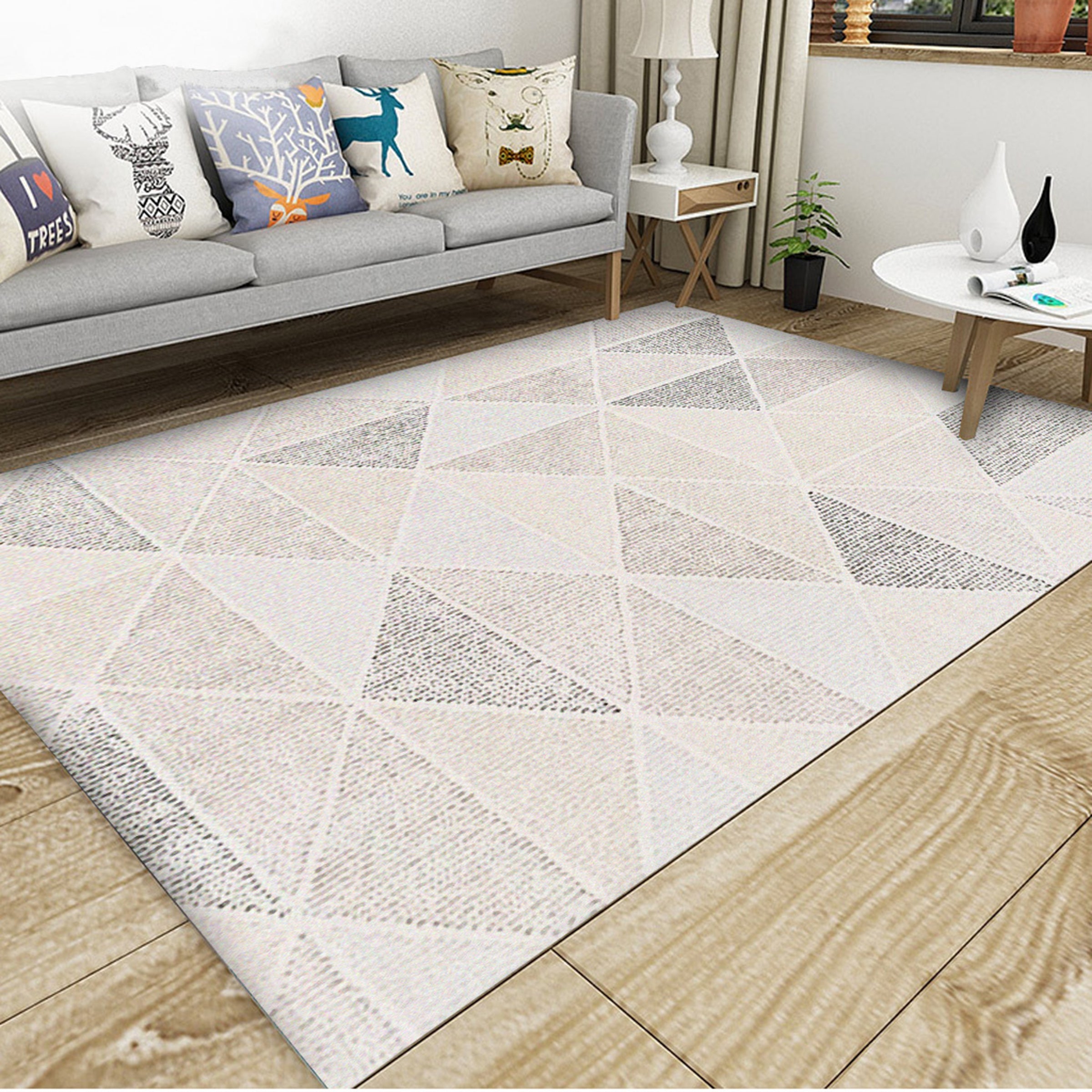 3D Colored Triangles WG023 Non Slip Rug Mat Mat AJ Creativity Home
