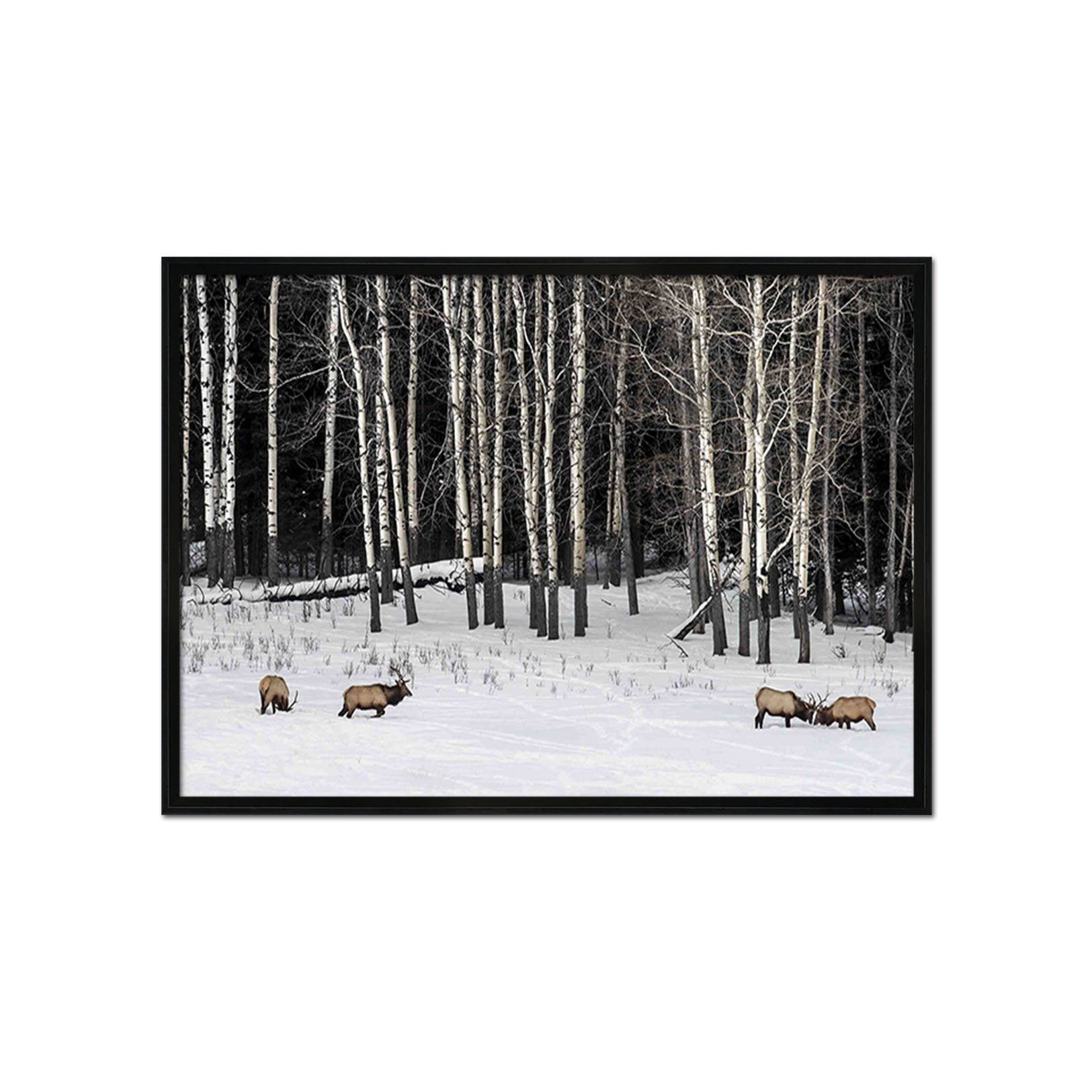3D Snow Tree 099 Fake Framed Print Painting Wallpaper AJ Creativity Home