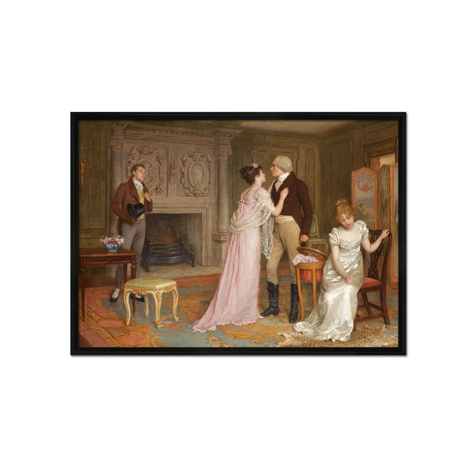 3D Reluctantly Parting 049 Fake Framed Print Painting Wallpaper AJ Creativity Home