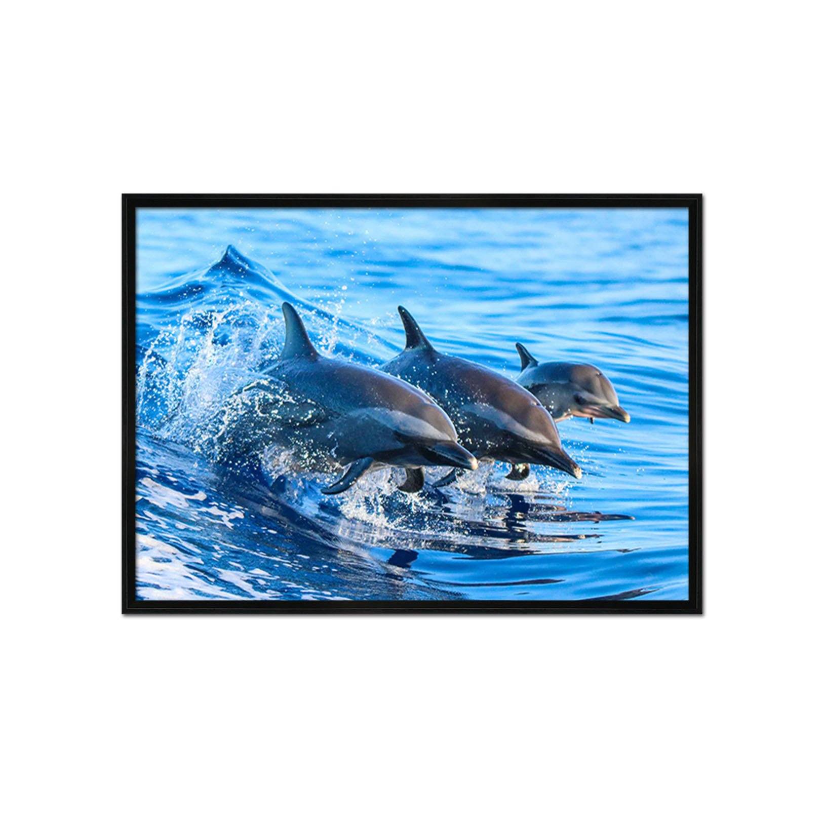 3D Lively Dolphins 194 Fake Framed Print Painting Wallpaper AJ Creativity Home