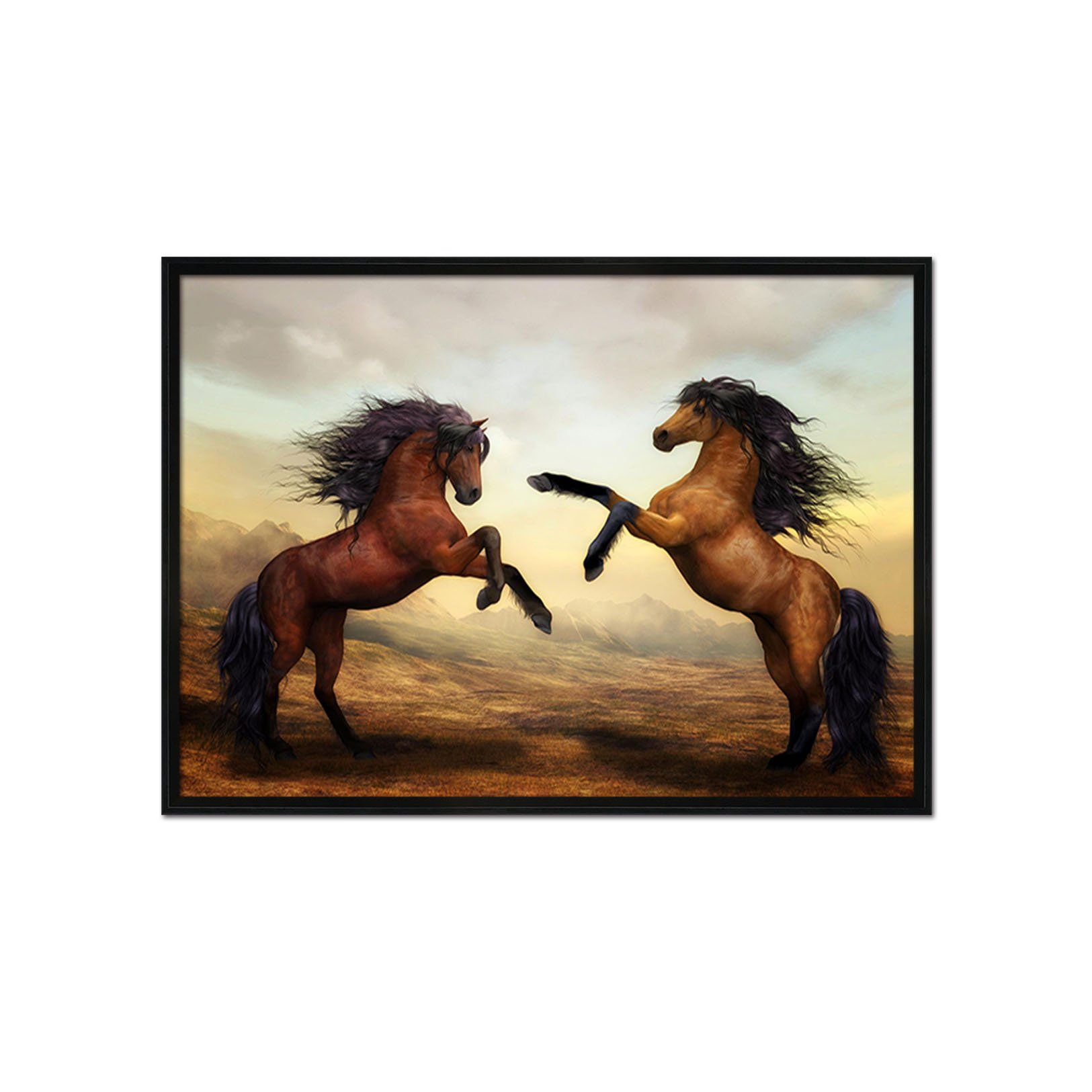 3D Struggle Horse 122 Fake Framed Print Painting Wallpaper AJ Creativity Home